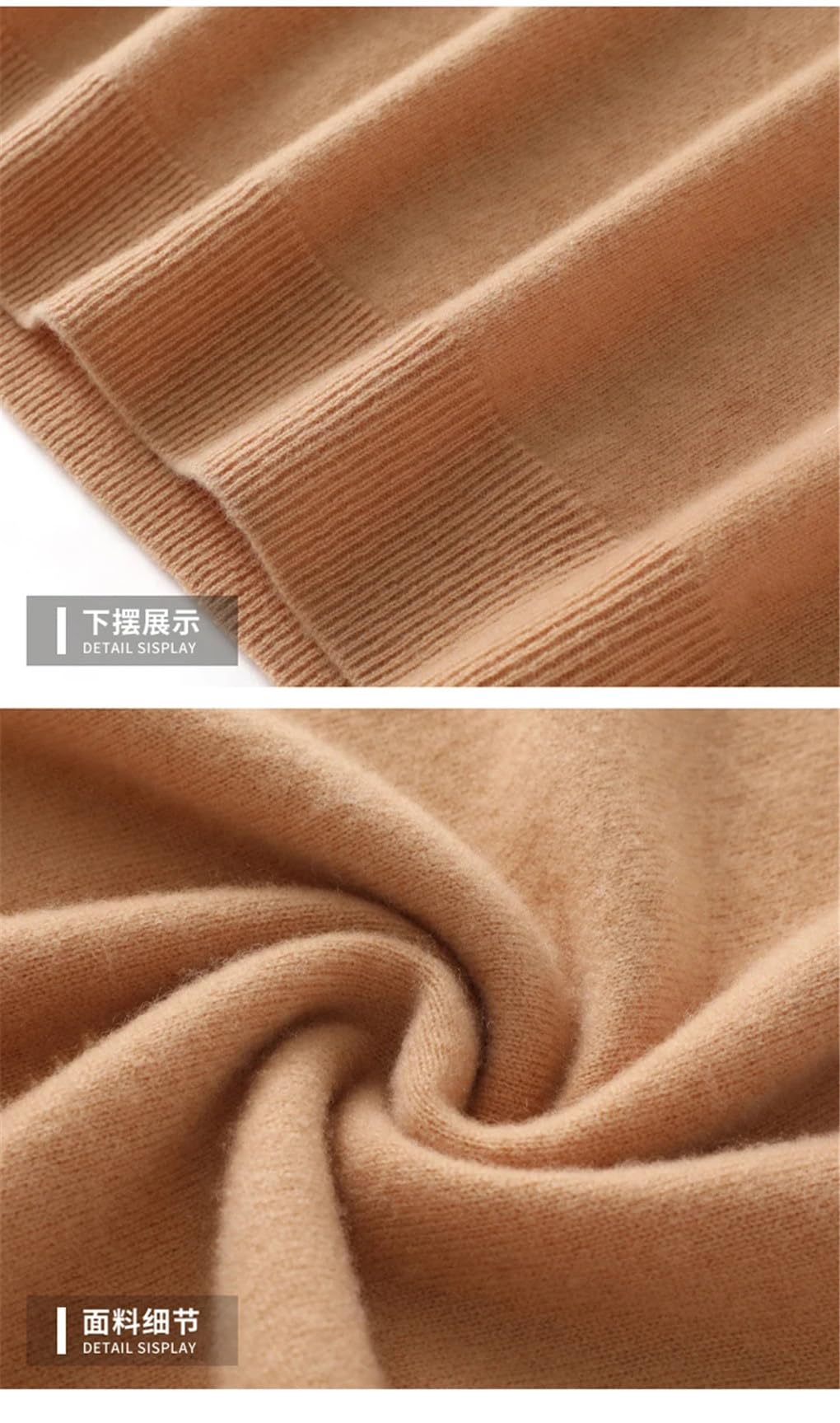 Hamthuit Maglione in Cashmere da Uomo in Lana A Maniche Lunghe con Collo A Lupetto Semplice in Tinta Unita Caldo E Ampio