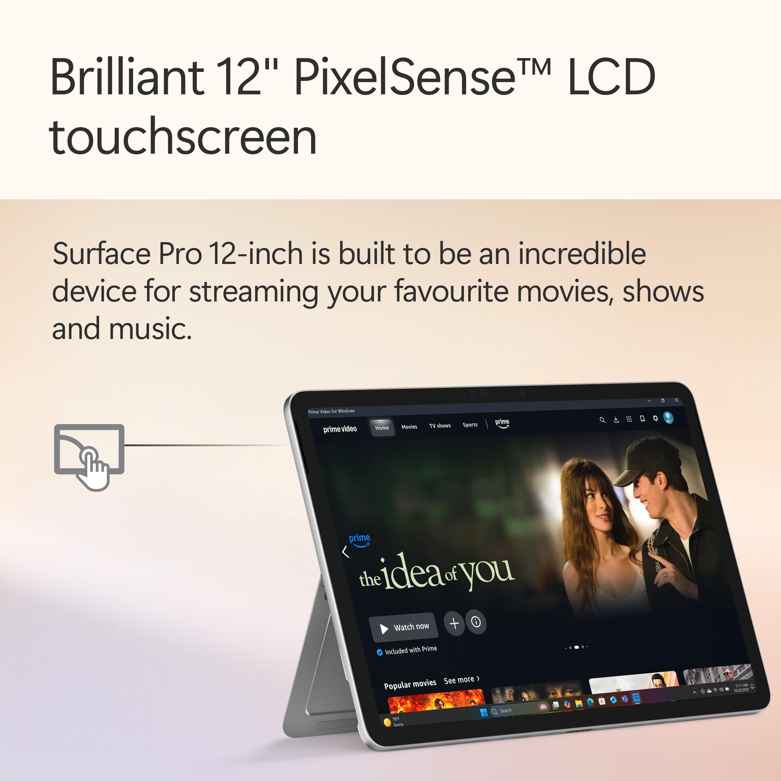 Microsoft Surface Pro Including Keyboard | Copilot+ PC | 12” LCD Touchscreen | Snapdragon® X Plus | 16GB Memory | 512GB SSD | Latest Model, 1st Edition | Platinum — view 2