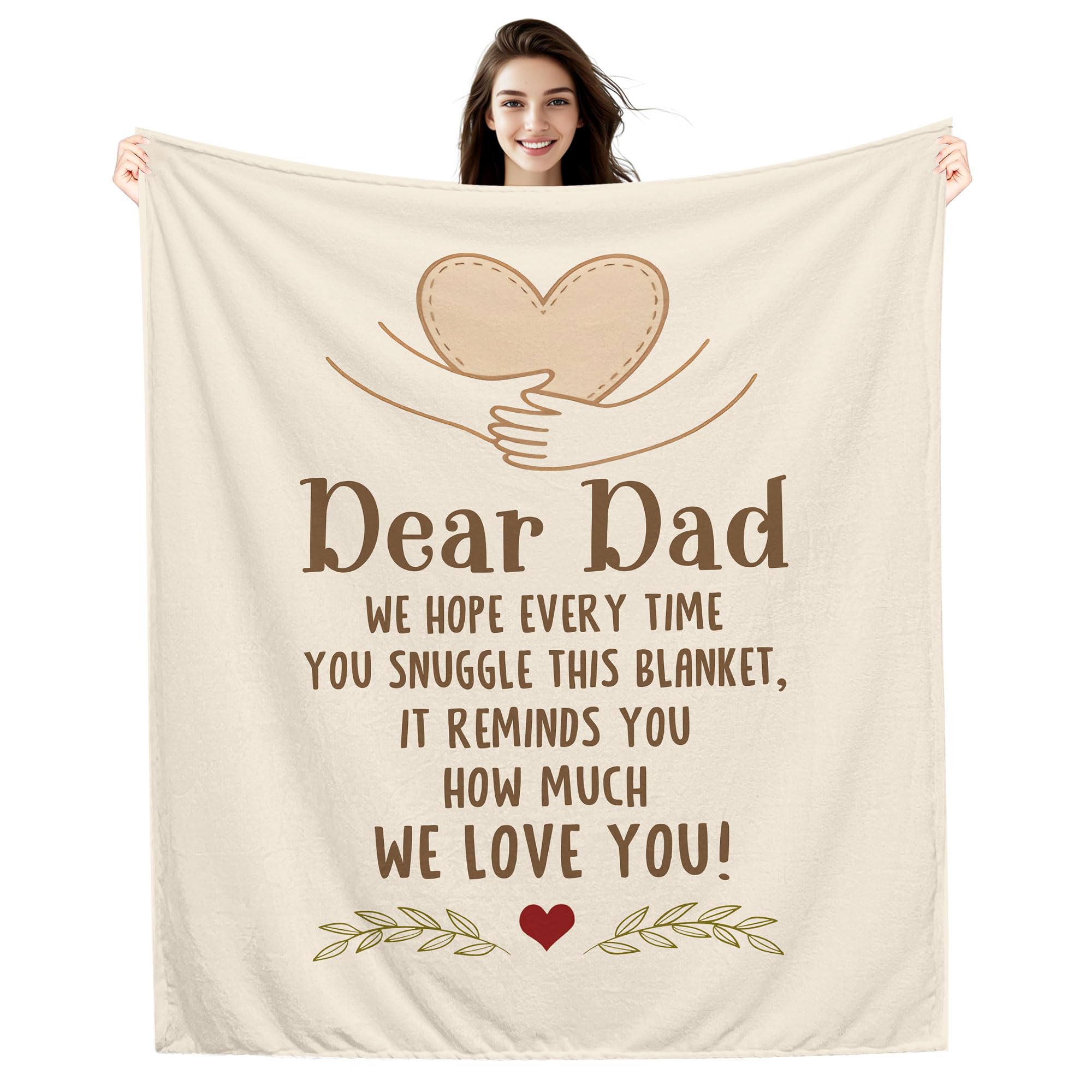Amorea Dear Dad We hope every time you snuggle this blanket It reminds you how much we love you Blanket for Dad Father from Daughter Son Reminder Birthday Father's Day (dad-b)