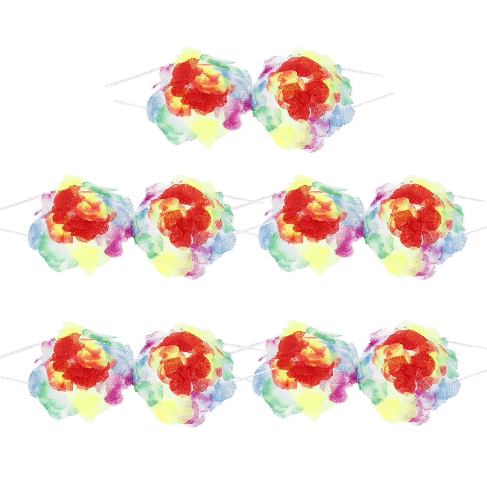 RORPOIR 5pcs Lightweight Hawaiian Party Supplies Bikini Tops with Hibiscus Flower Design Suitable for Hula Skirt Costume for Hawaiian Theme Parties and Jungle Multi