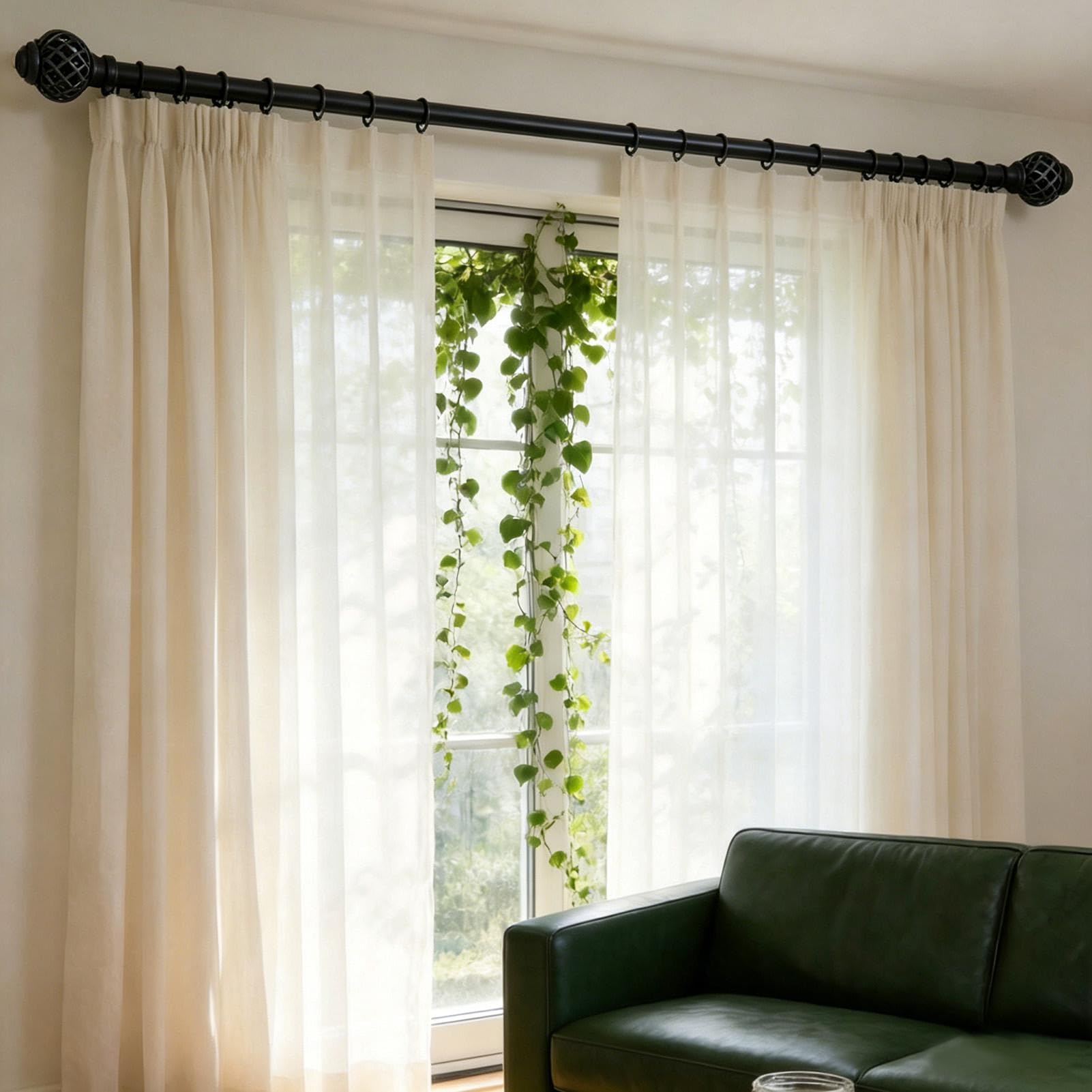 Barres À Rideaux Tringle à Rideau Réglable de 76 à 229 cm avec | Tringle à rideaux télescopique Idéal pour Maison, Appartement, Dortoir, Chambre, Salon, Salle de Bain