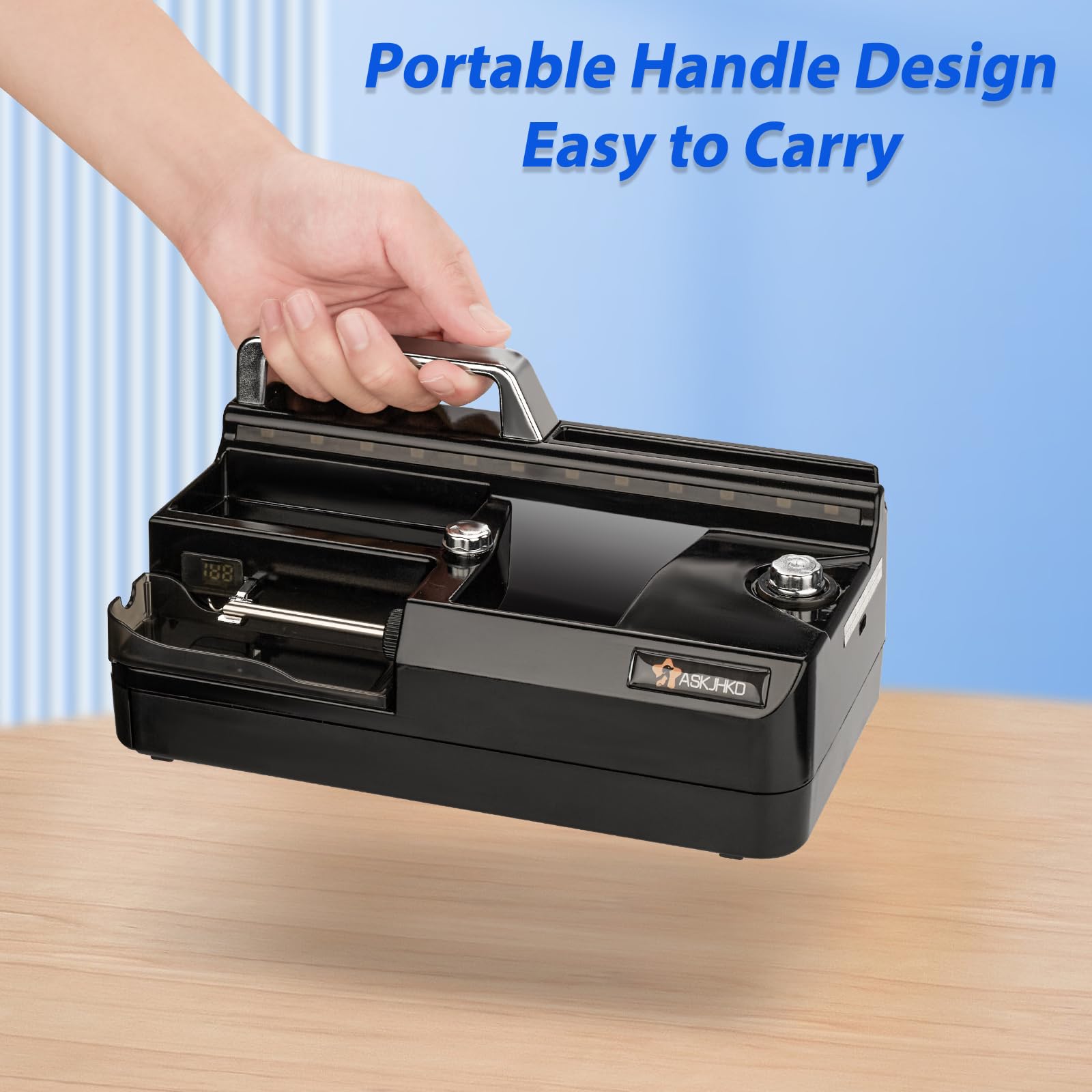 Macchina elettrica di rotolamento della sigaretta, caricatore automatico dei coni, mini macchina di riempimento dei coni pre laminati portatile, rullo automatico, 312A nero