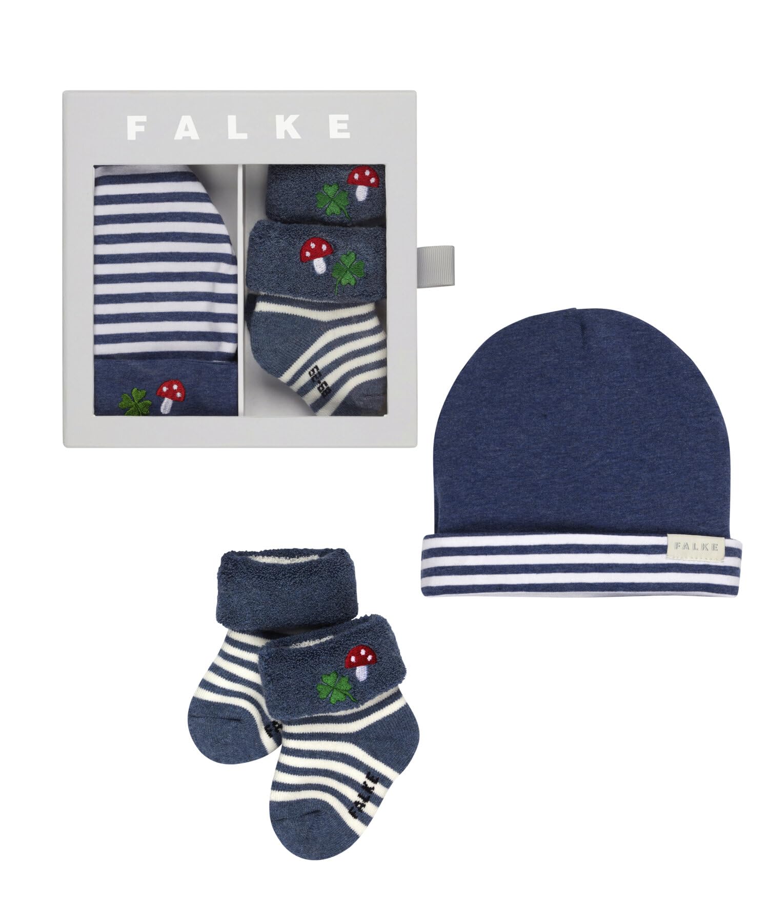FALKE Lucky Giftset B So coton fantaisie 1 paire, Chaussettes Mixte bébé, Bleu Light Denim 6660, 62-​68