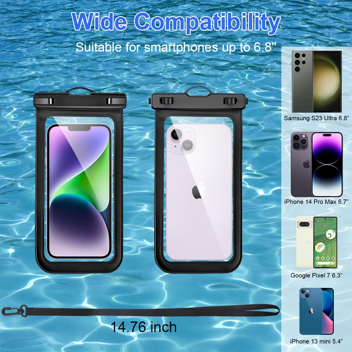 Angoily Lot De 3 étuis étanches Pour Téléphone Portable Avec Lanière