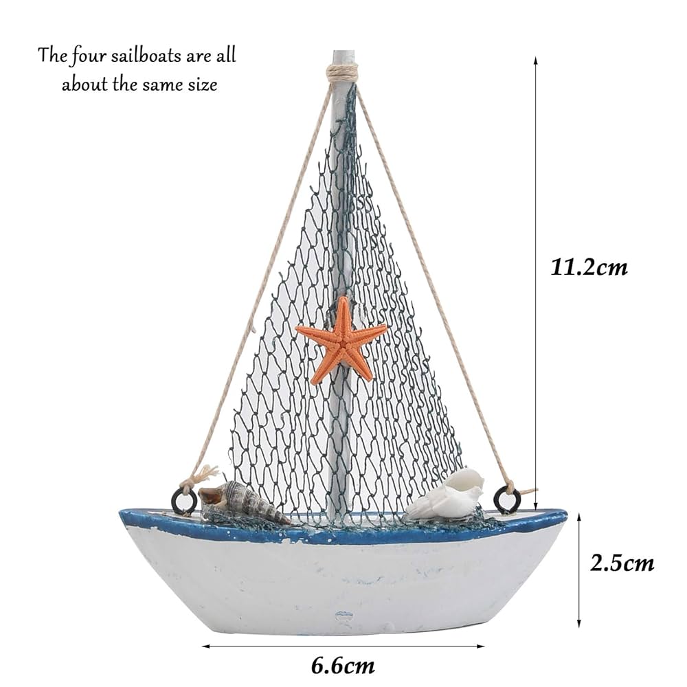 Stgbcst Sailboat Model Ornaments Wooden Sailing Boat Model Sailing Ship