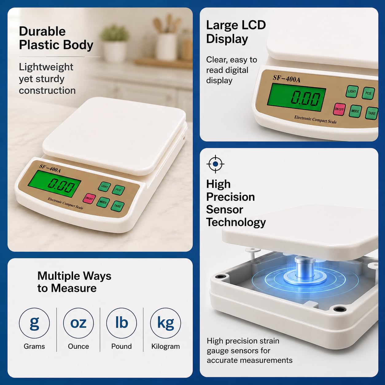ATOM Digital Kitchen Scale - 10kg, 5g Accuracy -2