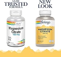 Vista 2 de SolaRay - Suplemento dietético de absorción mejorada de citrato de magnesio, 400 miligramos (180 cápsulas vegetales), paquete de 2