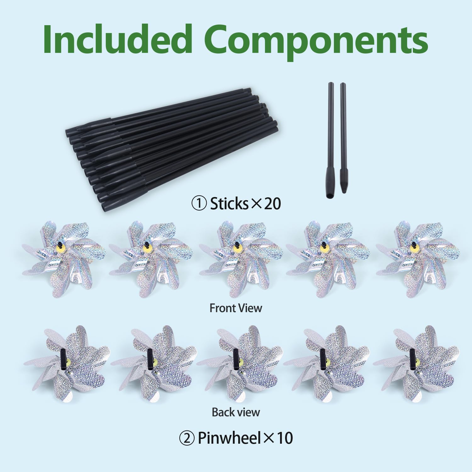 Amazon.com: FameFame 10 Pack Reflective Pinwheels with Plastic