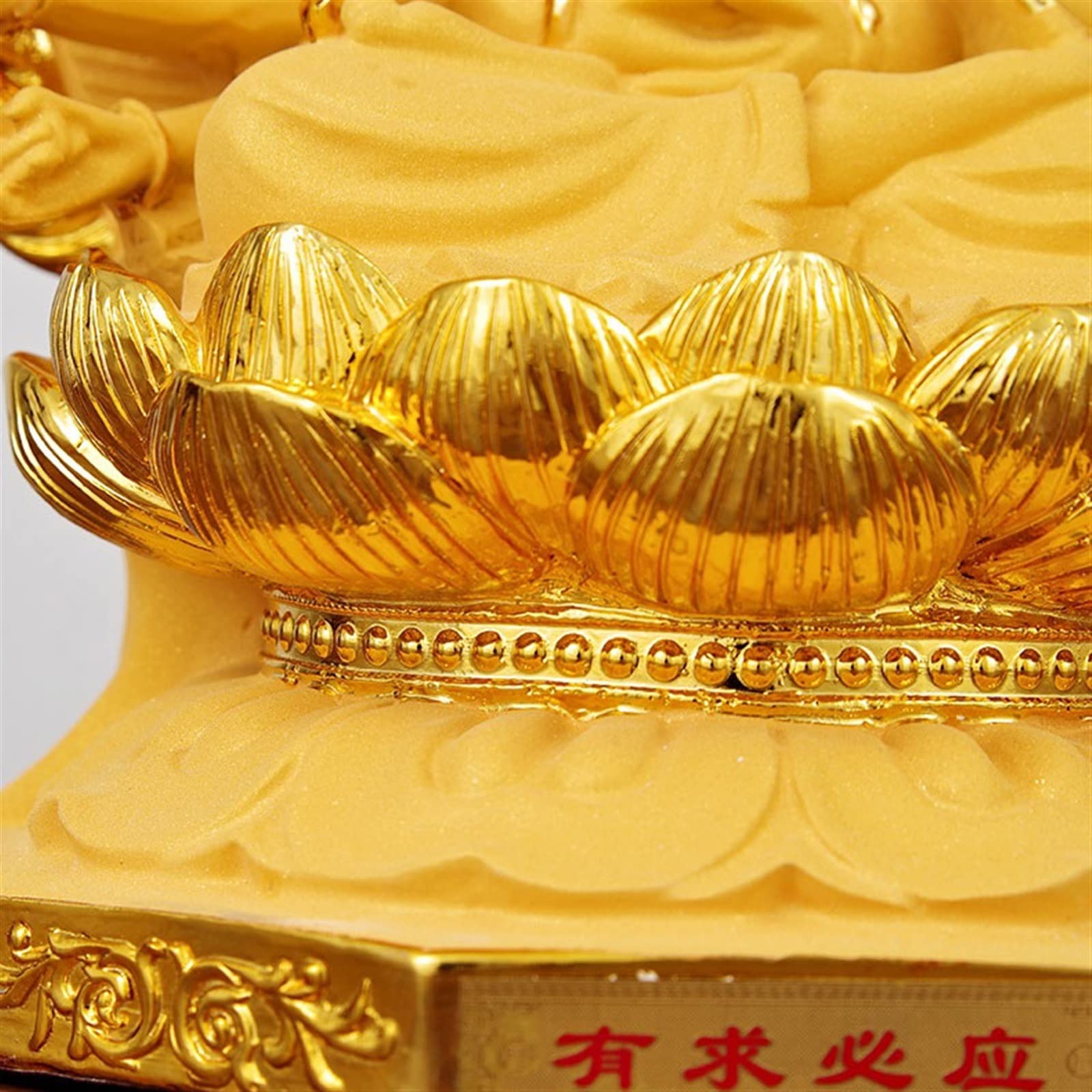 Figuras de Budas Escultura de Guanyin de mil Manos Doradas, Adornos de Bodhisattva de Loto Sentado, Estatua de Buda Zen, Adornos de Feng Shui for bendecir la Paz Budas Decorativos