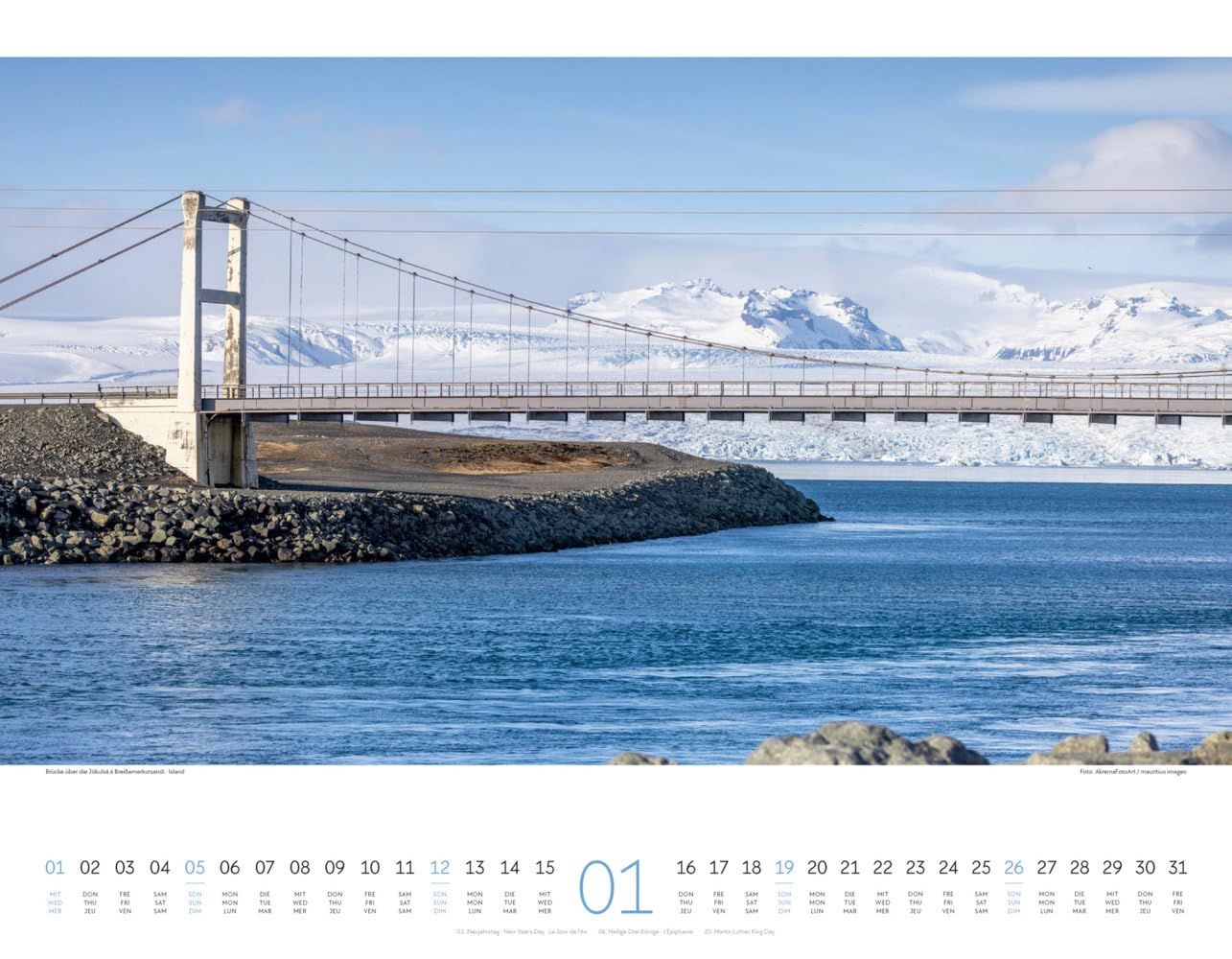 Brücken Kalender 2025, Wandkalender im Querformat (54x42 cm) - Architektur-Kalender