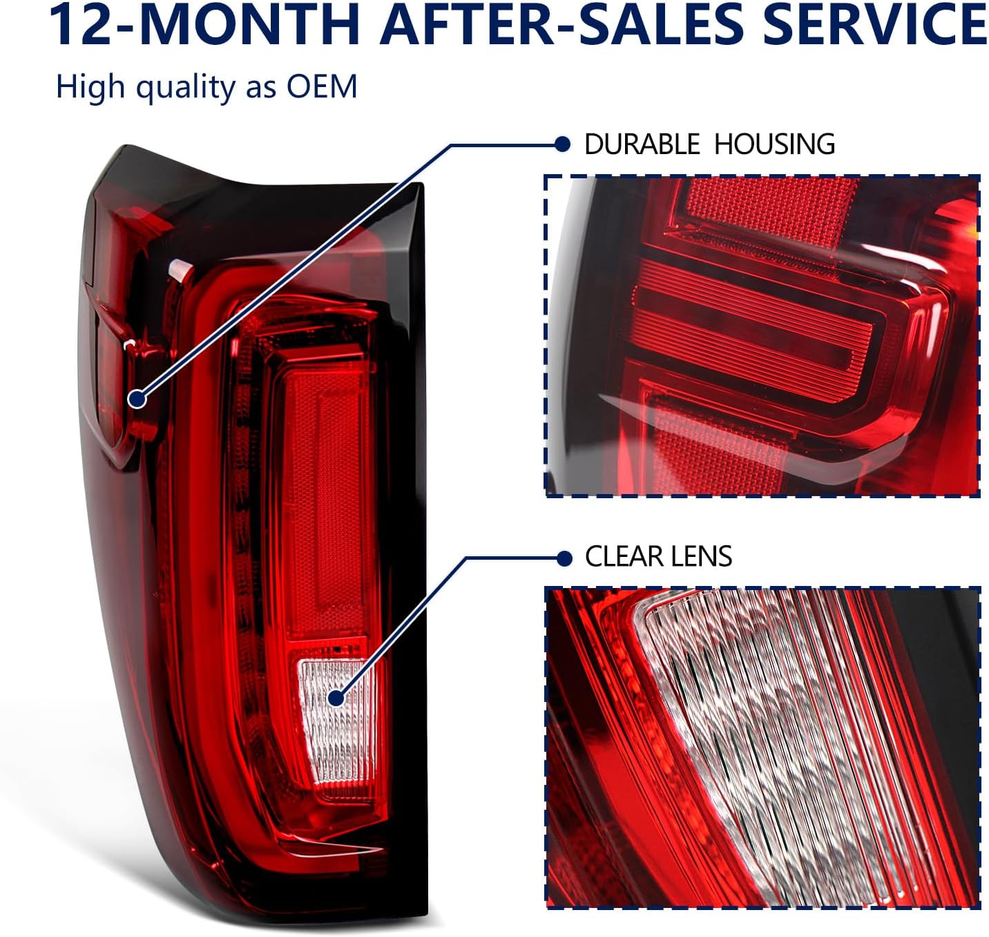 LED Tail Lights Compatible with 2019-2026 GMC Sierra 1500 2020-2023 Sierra 2500HD/ 3500HD Rear Brake Taillight OE Fit Tail Light Assembly GM2800310 84565921 84968740 (LED Left Driver Side)