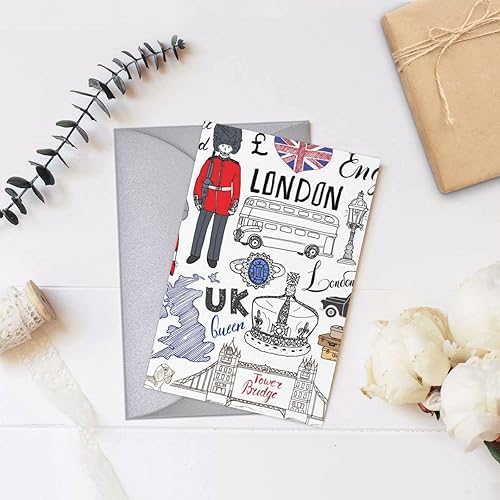 Miniatura 8 de I Love London - Tarjetas de felicitación impresas en blanco con sobres para todas las ocasiones, cumpleaños, boda