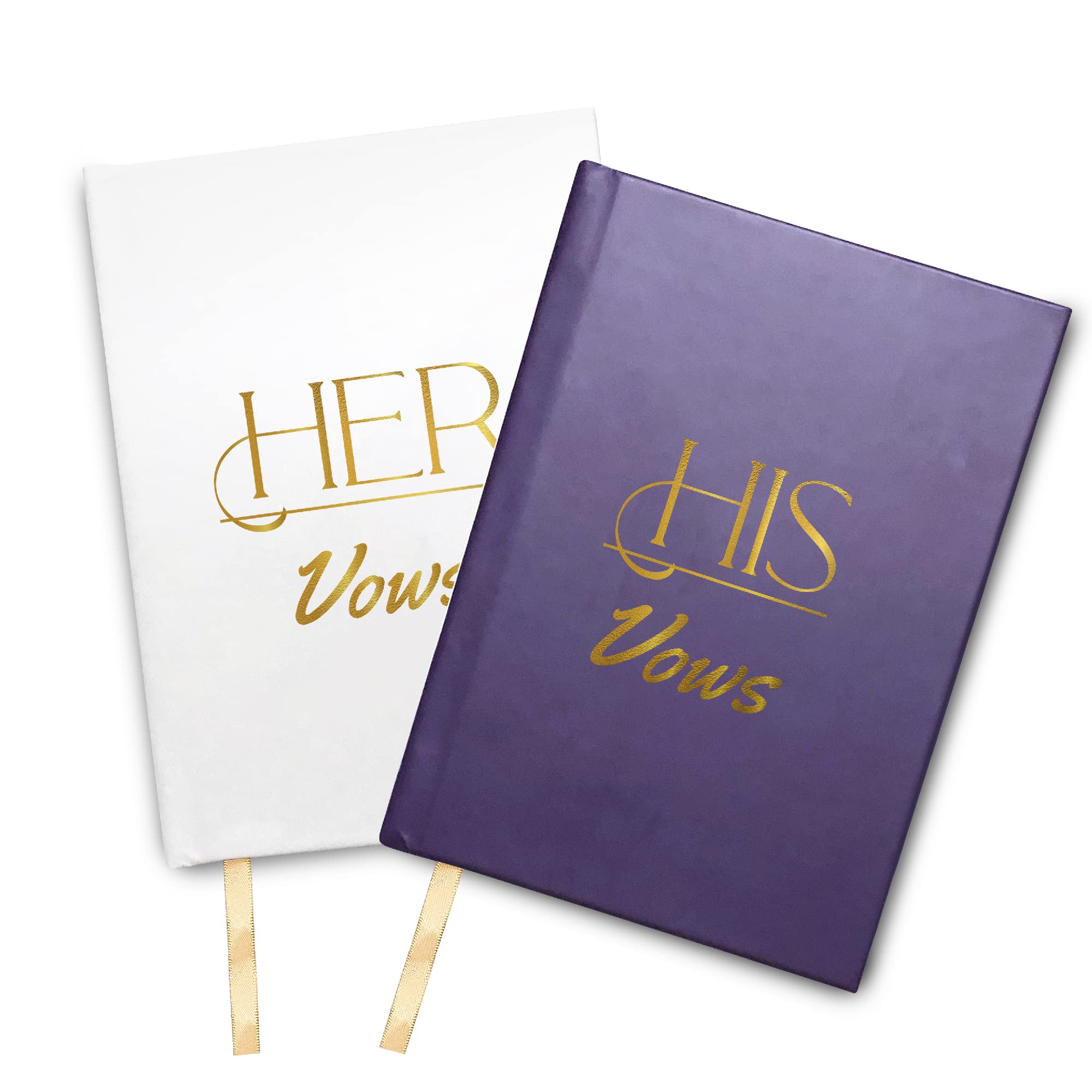 Photo 1 of 4 PACK OF Vow Books His and Hers, Wedding Day Officiant Book with Gold Foil,  Rustic Wedding Book Journal, Rustic Wedding Decorations, Wedding Vow Books 5.5'' x 3.9'' White Navy [48 Pages], Blue-white (VB1)