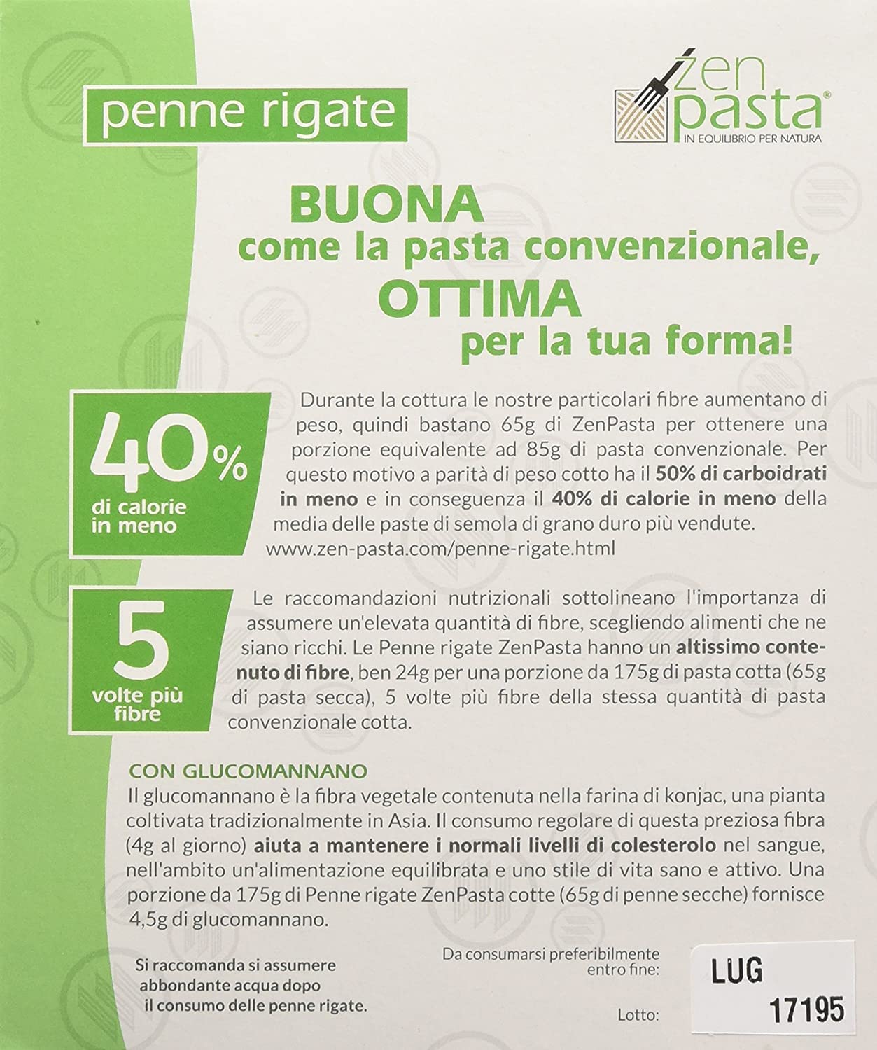 Zenpasta Macarrones con Konjac Penne Rigate 260 g