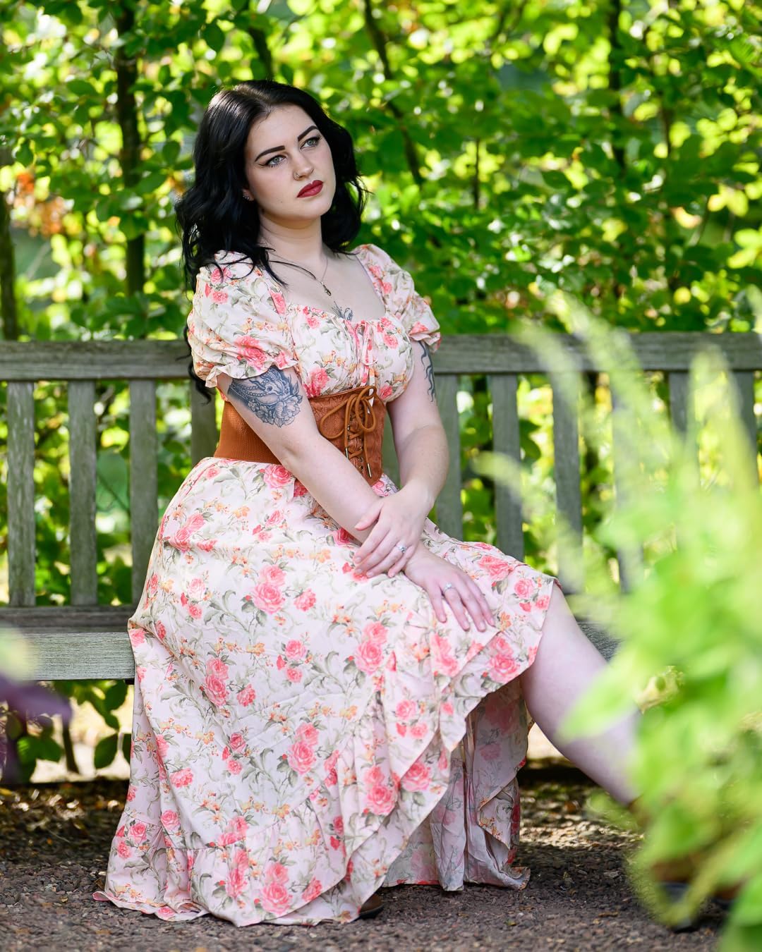 Scarlet Darkness Corset Dresses for Women Summer 2026 Floral Wedding Guest Chiffon Sundress - Image 3