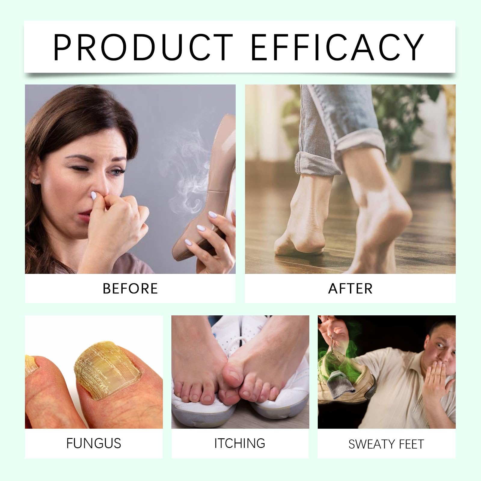 Spray para pies con aceite de árbol de té, control de olores para pies malolientes y piel propensa a la humedad, desodorante para zapatos y calcetines, removedor de sudor para pies, ambientador de