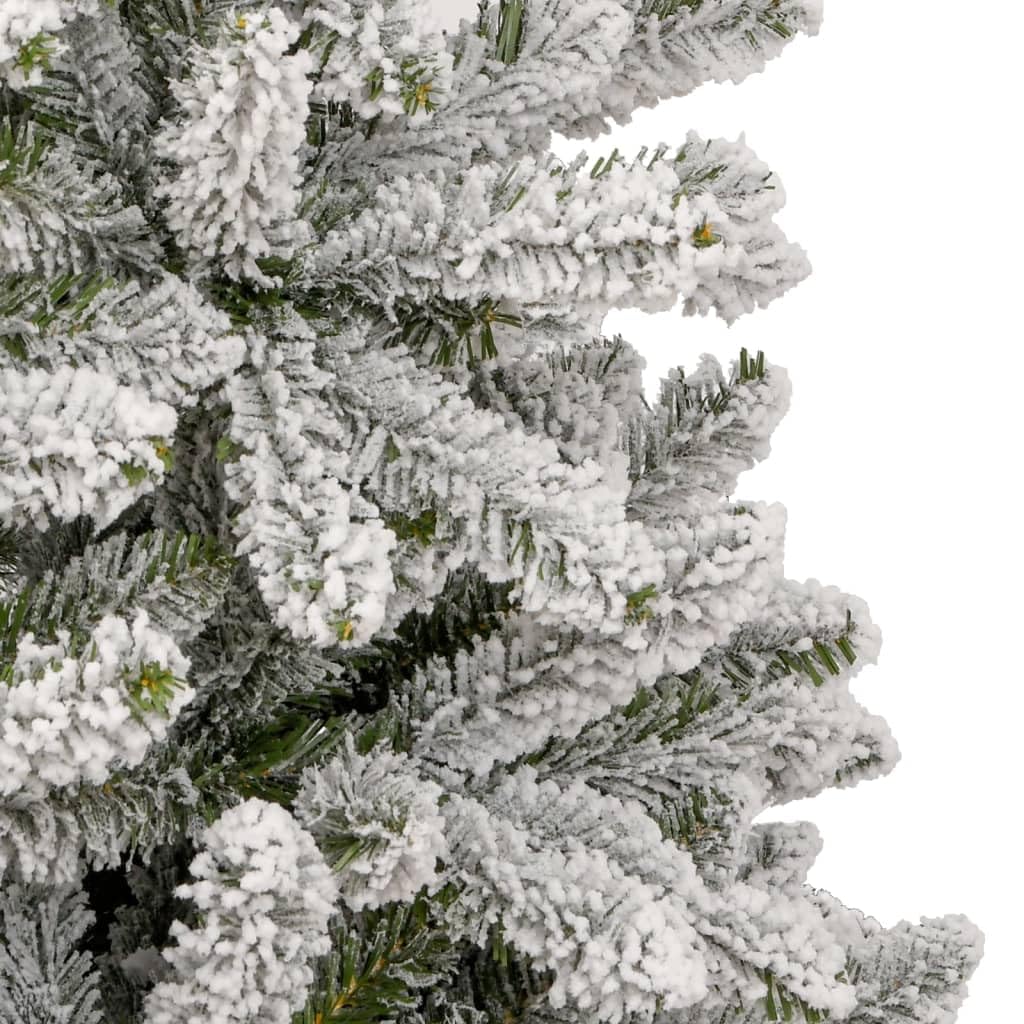 Árbol de Navidad artificial plegable, cubierto de nieve, 300 cm, con puntas de PVC, soporte de metal, para interior y exterior, árbol de Navidad verde con nieve