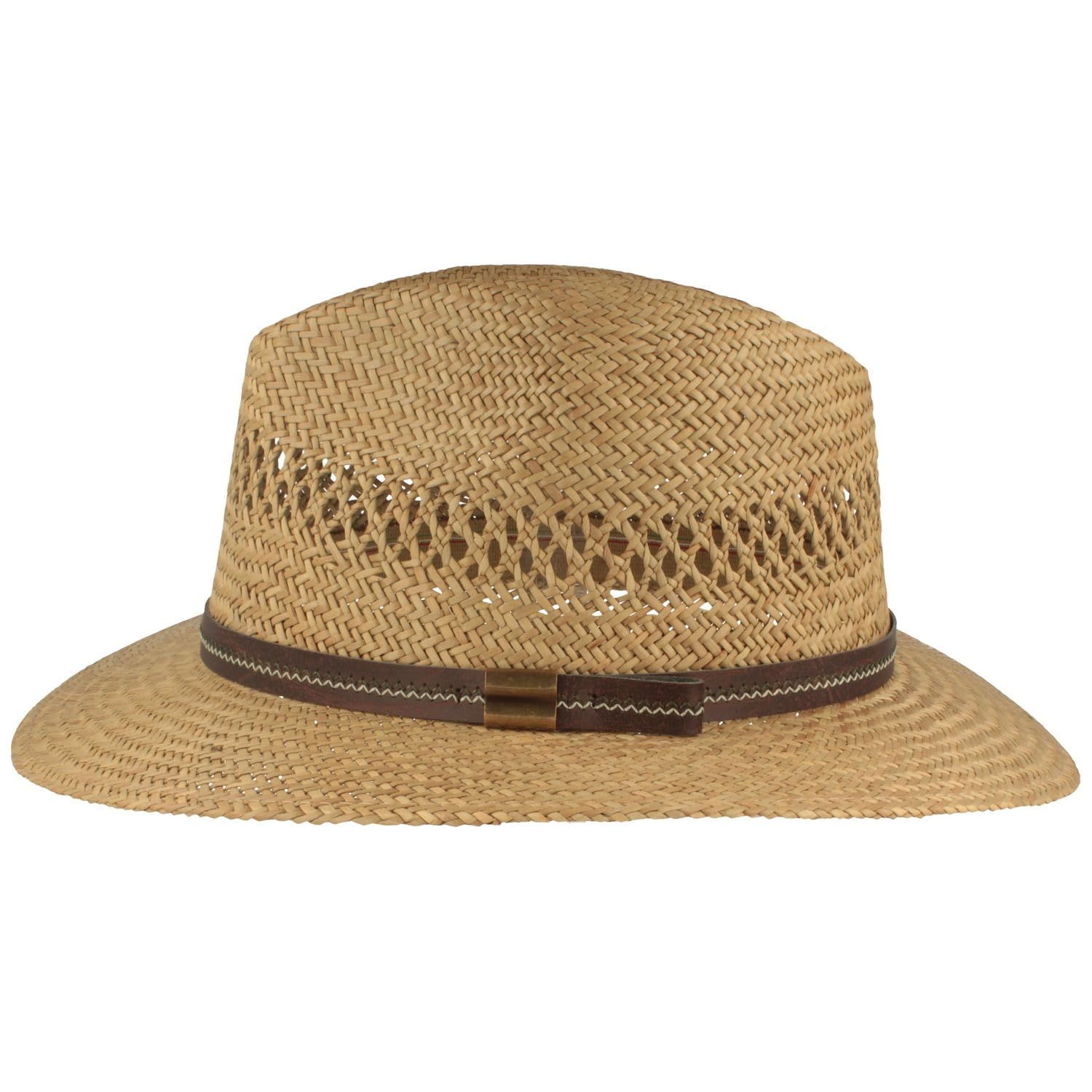 Breiter Chapeau de Soleil en Paille Bogart Chapeau d'été Tressé à la Main - 100% Paille - Ultra Léger, Flexible, Doux pour la Peau et Confortable – Naturel