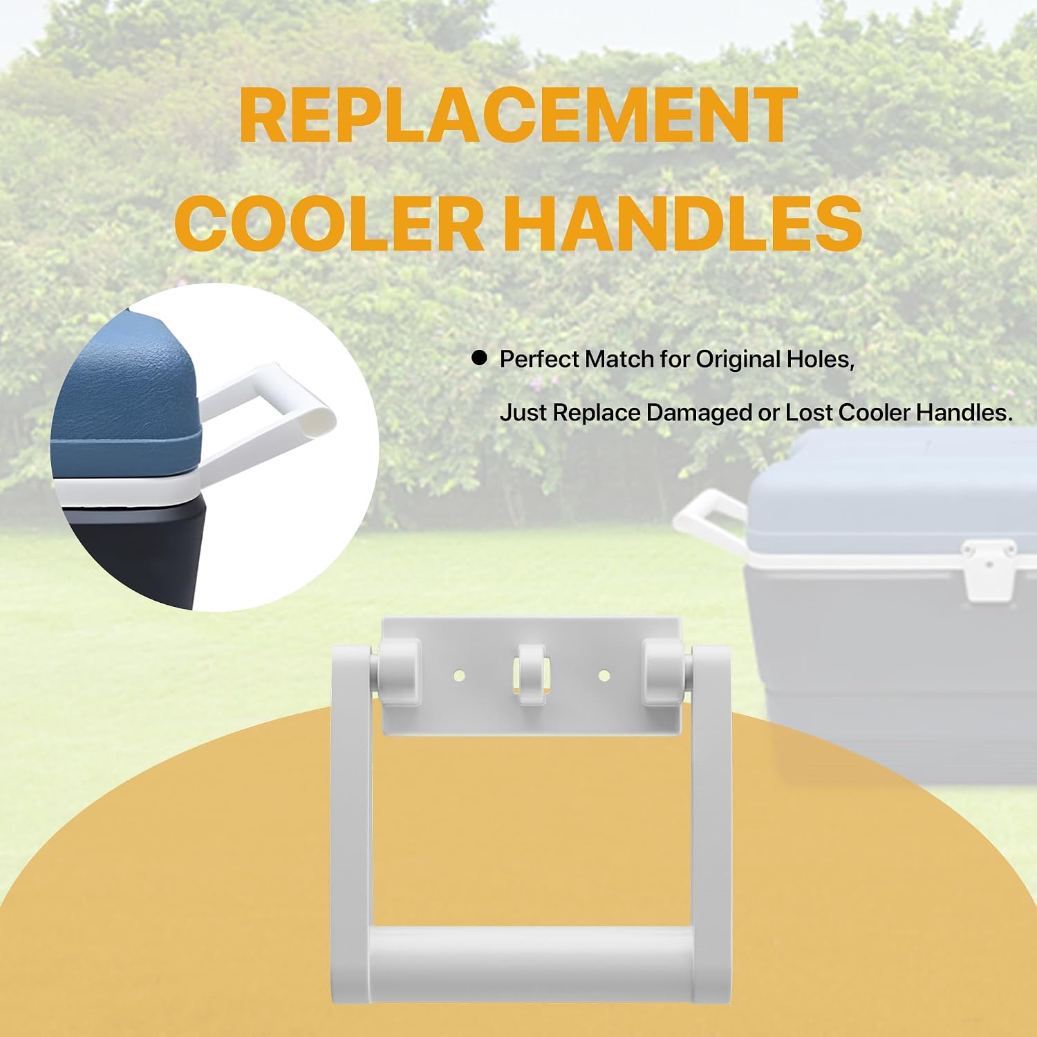 Cooler Handle and Screws,Replacement White Plastic Handles,Cooler Handle Replacement Parts