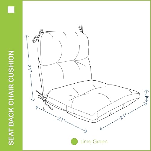 Miniatura 4 de YOOZEKU Cojín copetudo para asiento y respaldo de interiores al aire libre, cojín para silla de patio para todo tipo de clima con lazos, para