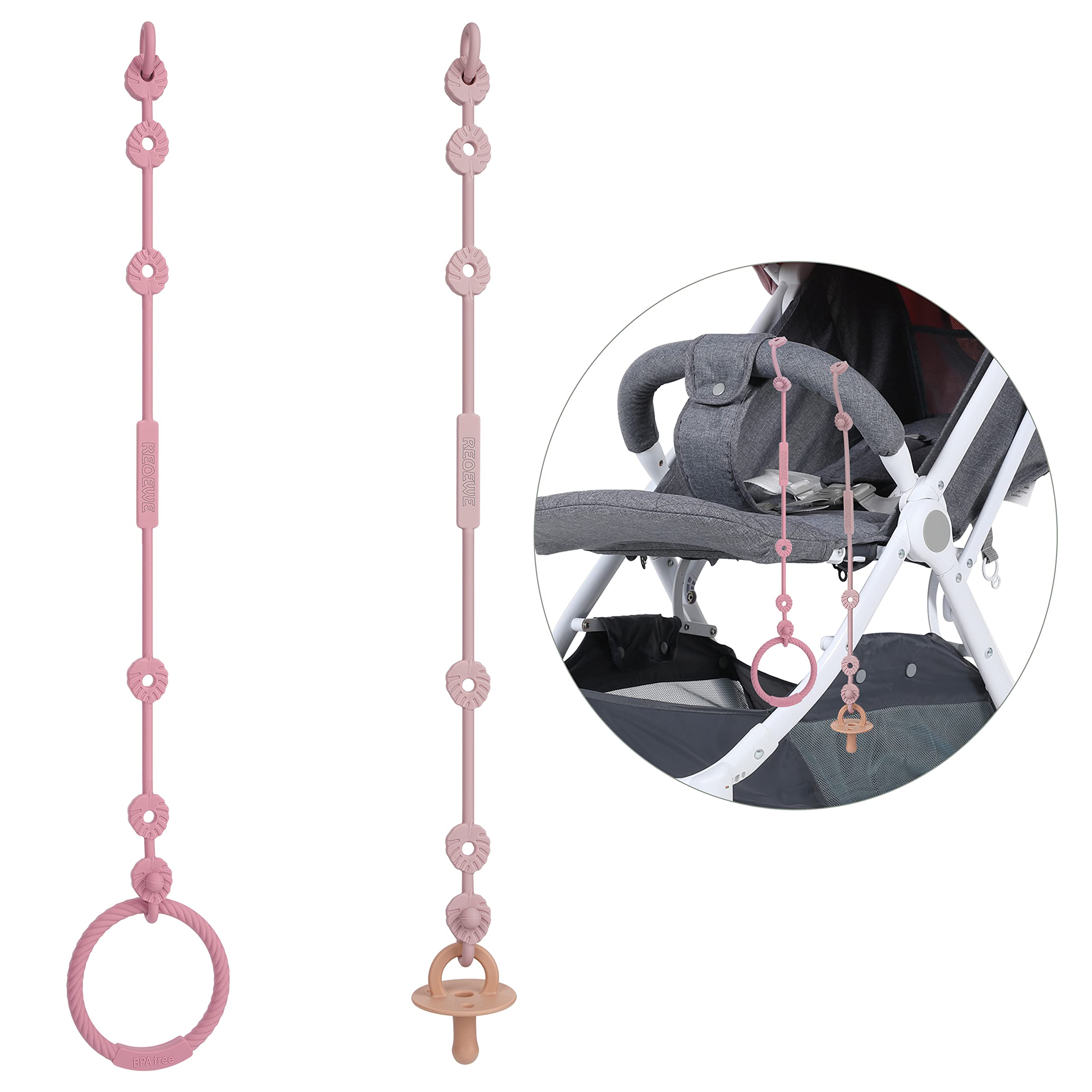 REOEWE Cup Catcher, Sicherheitsgurte Für Spielzeug, Trinkbecher Halteriemen Für Kinderwagen Hochstuhl Autositz Fechten, Aus 100% Lebensmittelqualität Silikon
