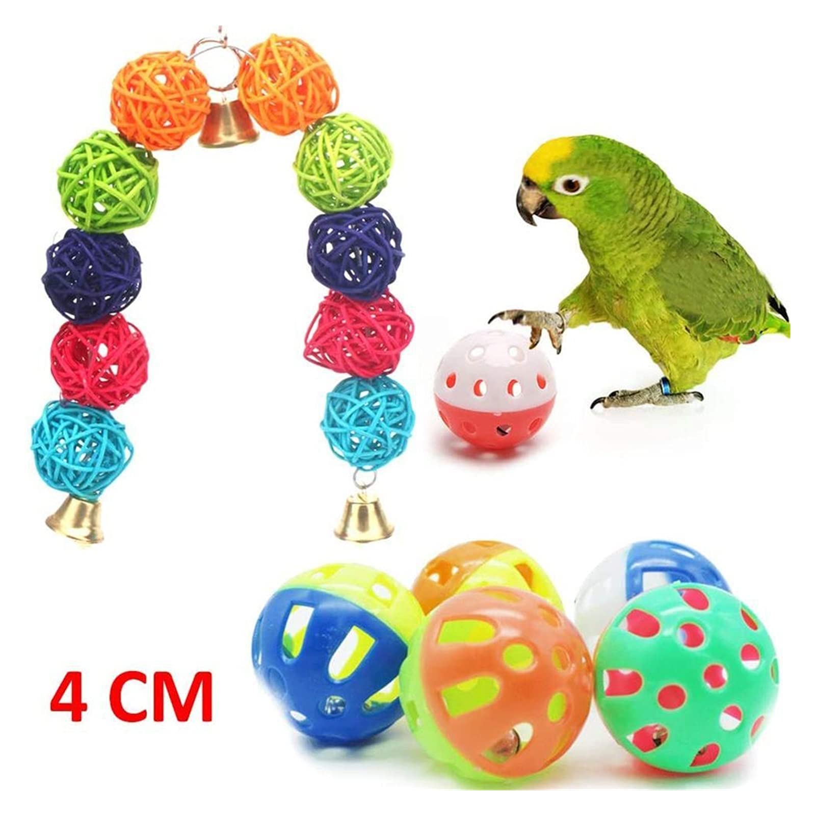 Vogelspielzeug 1. 4 STÜCK Vogel Spielzeug Käfig Spielzeug Swing Chew Spielzeug Hängen Glocke Pet Vogel Spielzeug Papagei Kleine Sittich Macaws Vogel Käfig Zubehör Vogel Utensilien