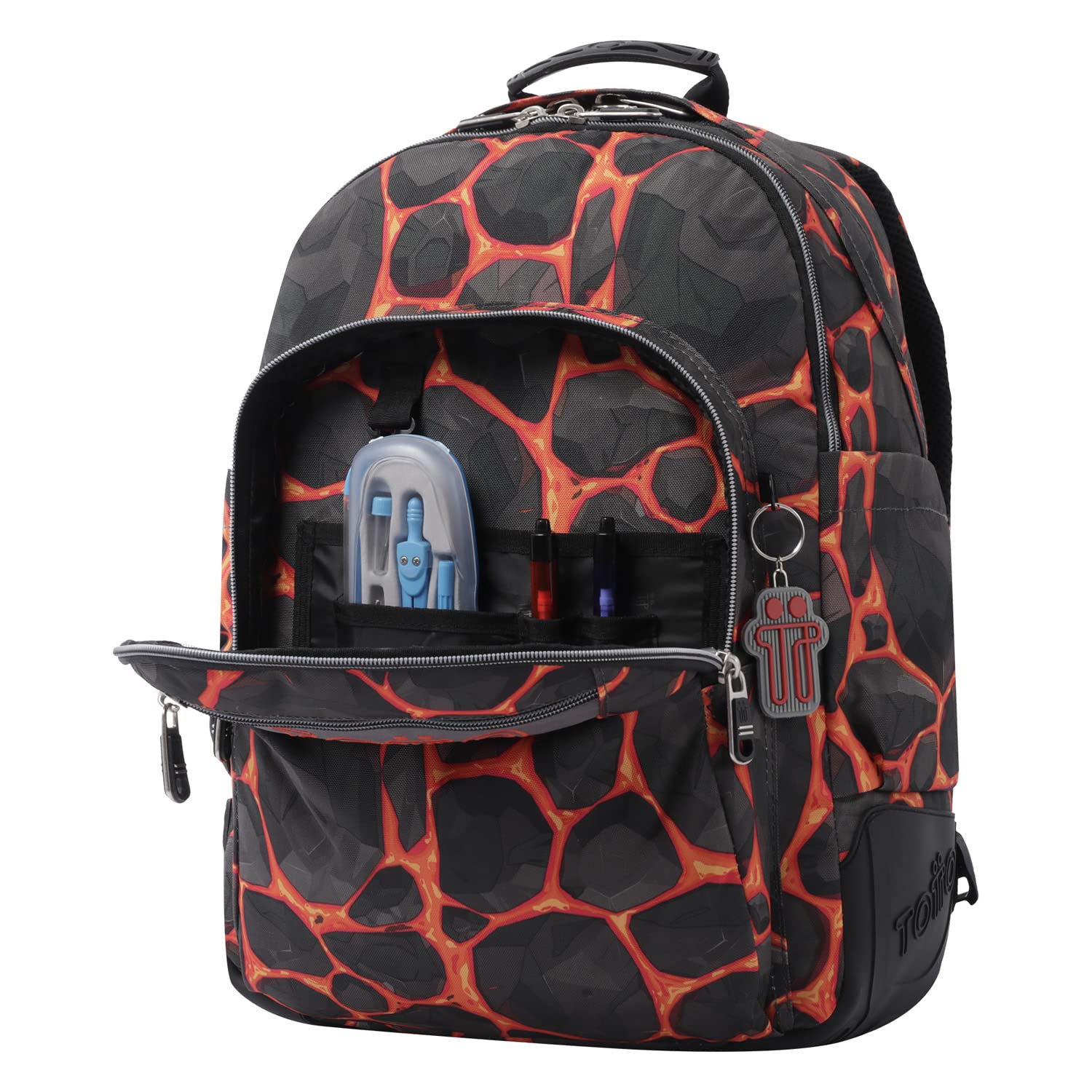 TOTTO Sac à Dos Scolaire imprimé Roches - Crayoles
