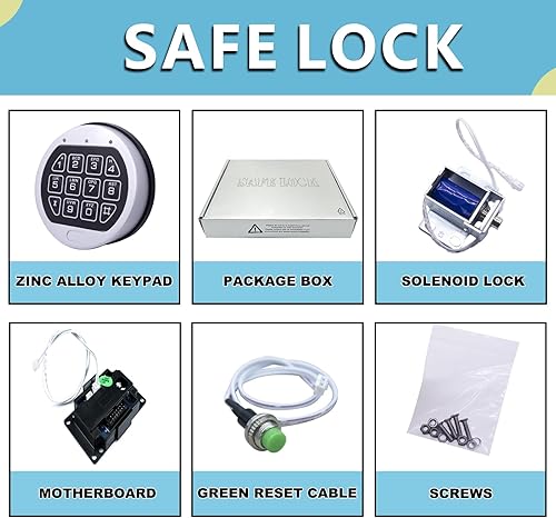 Miniatura 2 de Cerradura electrónica de repuesto, con mecanismo de bloqueo de seguridad solenoide, se adapta a todo tipo de cajas fuertes para el hogar, cajas de