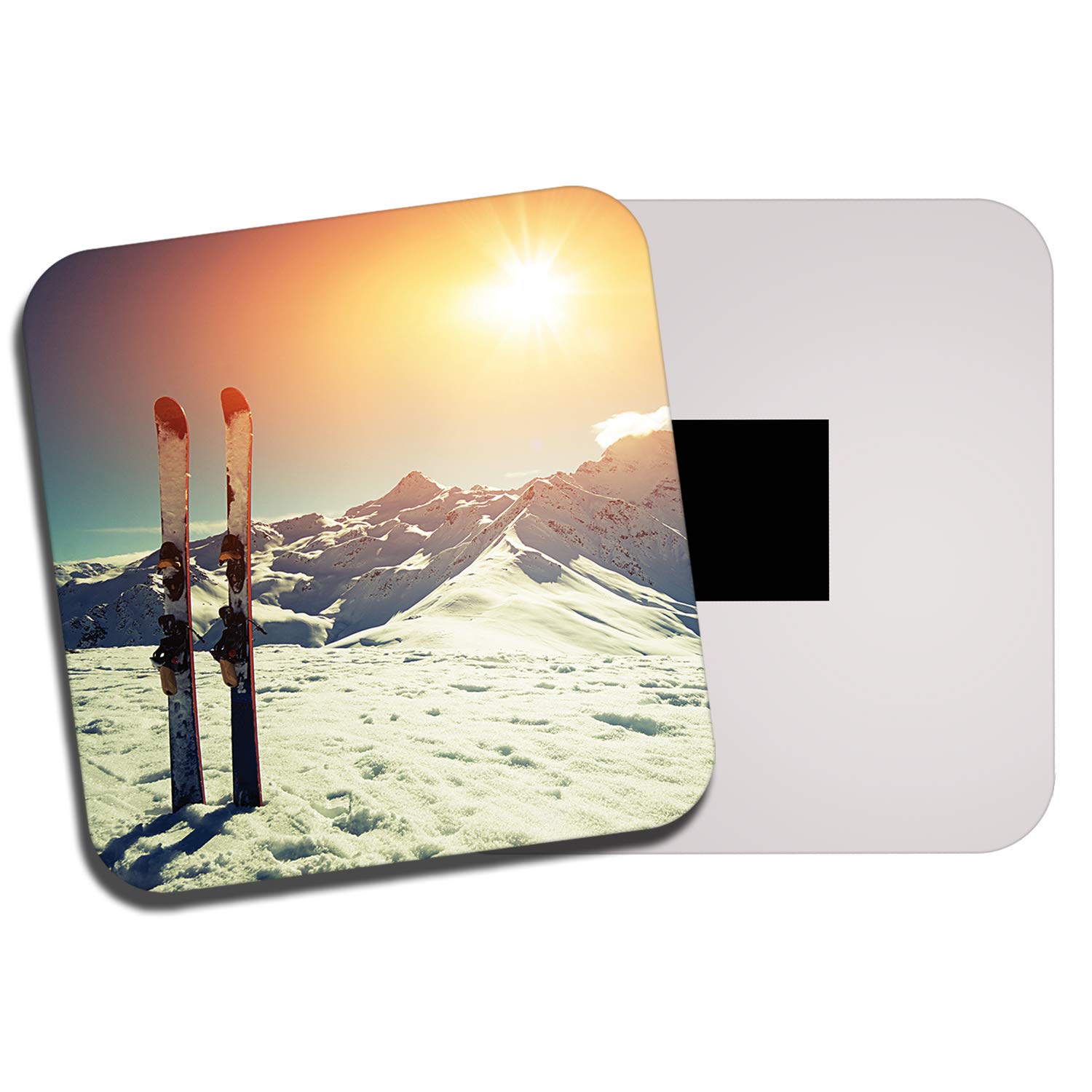 Destinationvinyl Multicolor 1 X Skiing Fridge Magnet - Skis Snow Mountains Snowboarding Skier 8112