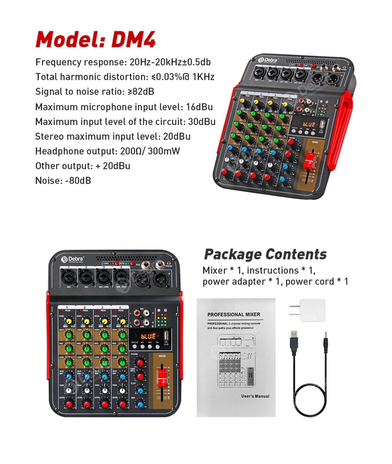 Attrezzatura per DJ per Feste Mixer Audio a 6 canali DJ Consoler con Phantom a 48 V, Bluetooth, USB registrare la Riproduzione, for i Giochi dal Vivo, insegnamento Online