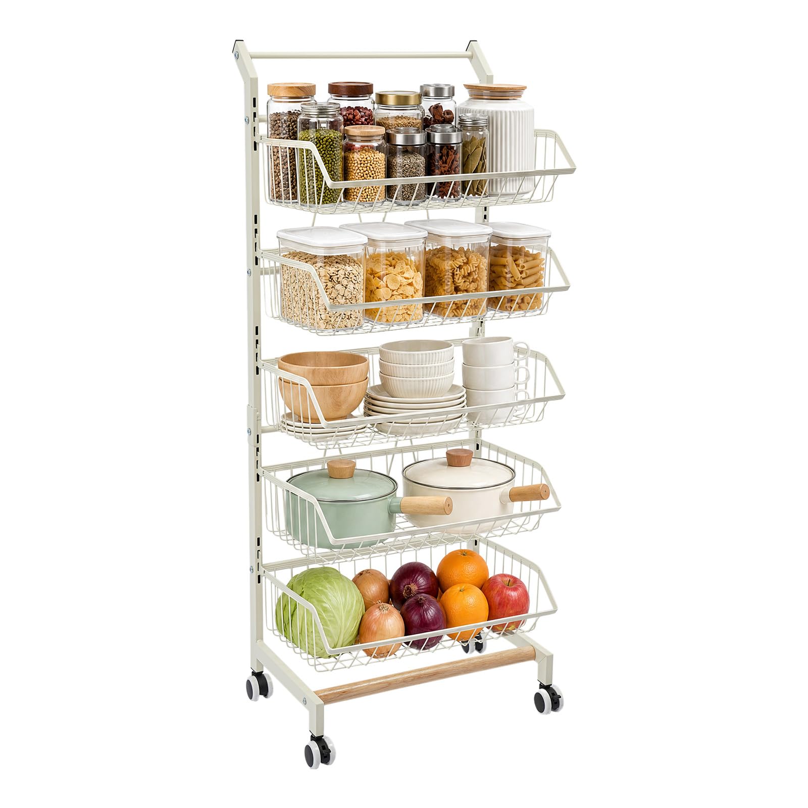 Carrello portaoggetti bianco per bagno, cucina, ufficio