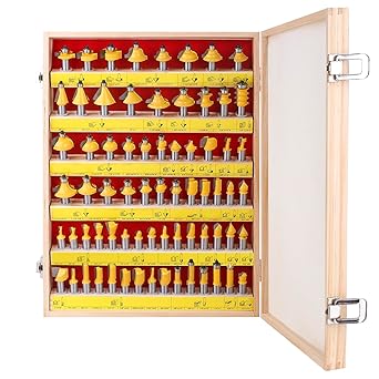 UTRUSTTO Router Bits 70 Pieces, 1/2 Inch Shank Tungsten Carbide Router Bit Set