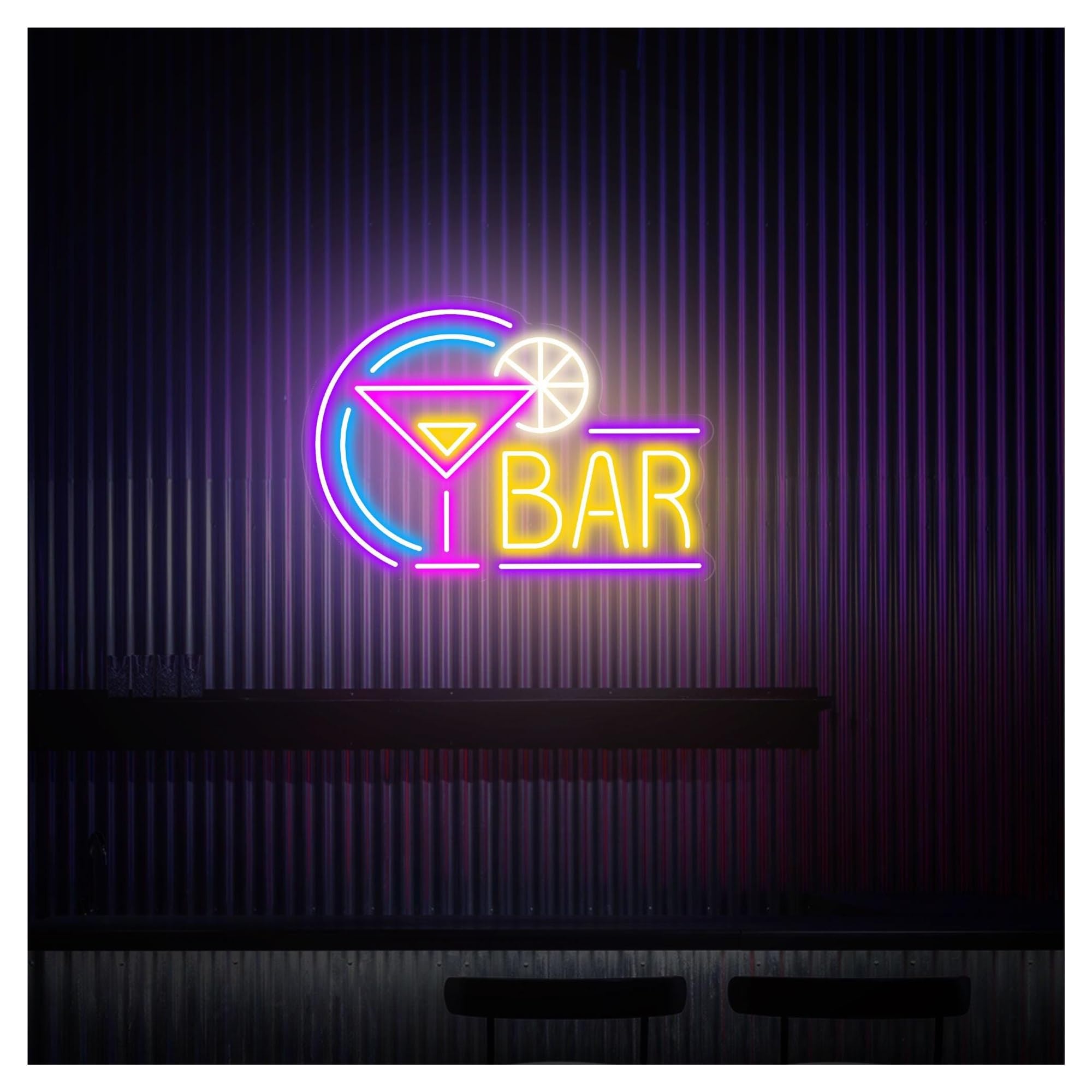 RONGCH Hanging Art Signs Bar Neon Sign,Suitable for Cocktail Party Home Club Wall Decor with Dimmable 32cmx45cm(B)