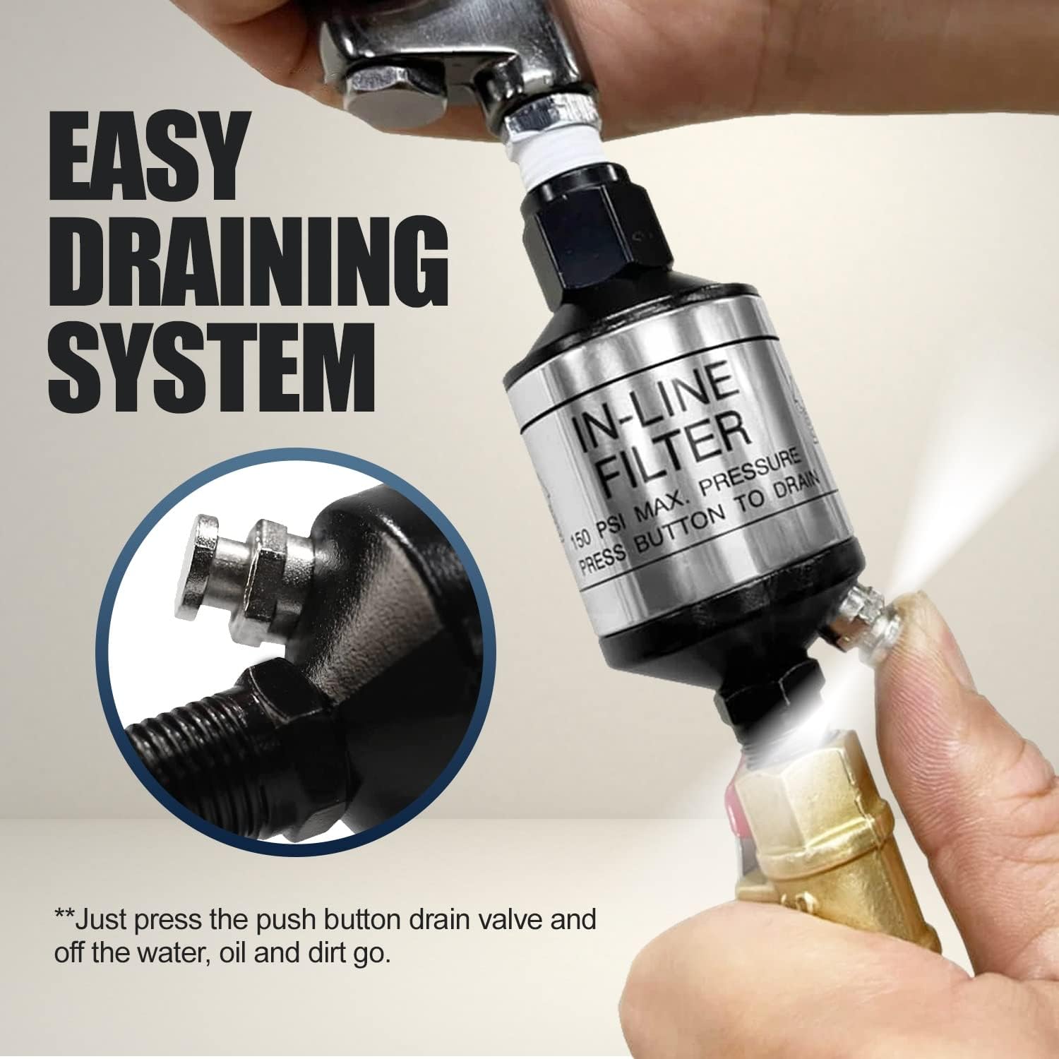 LE LEMATEC AI303-C1 Inline Filter and AS209 Piggyback Filter Regulator Bundle