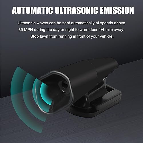 Miniatura 5 de Yumfugu Paquete de 4 dispositivos de advertencia de ciervos para automóvil, repelente de silbatos de ciervos ABS, alarmas ultrasónicas de animales,