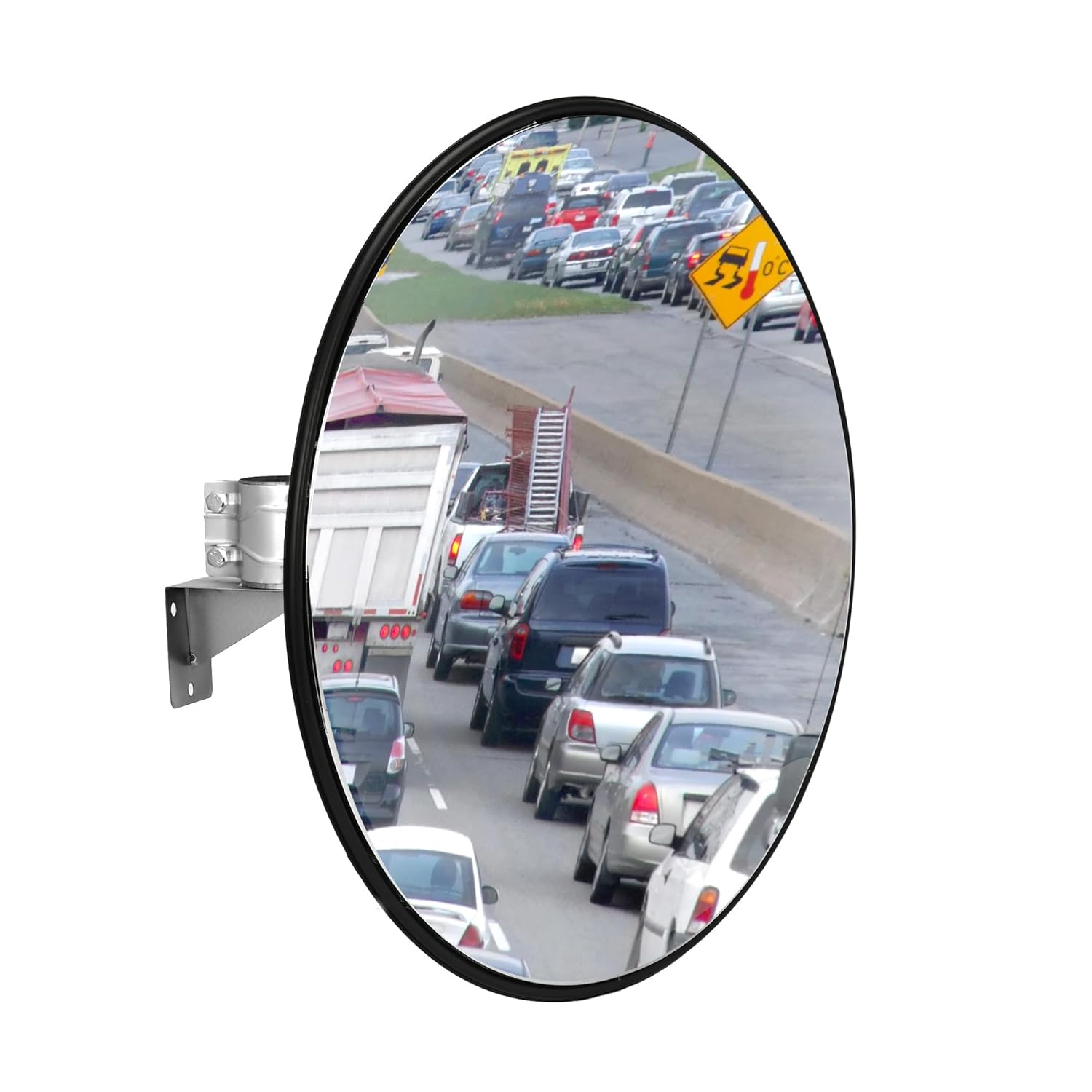 32" Convex Traffic Mirror - Outdoor & Indoor Safety Mirror for Blind Spots, Driveway Security, Garages, Warehouses & High-Traffic Areas, Acrylic Solution