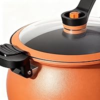 Vista 8 de Olla a presión – Utensilios de cocina antiadherentes de gran capacidad con tapa transparente Utensilios de cocina a presión de hierro