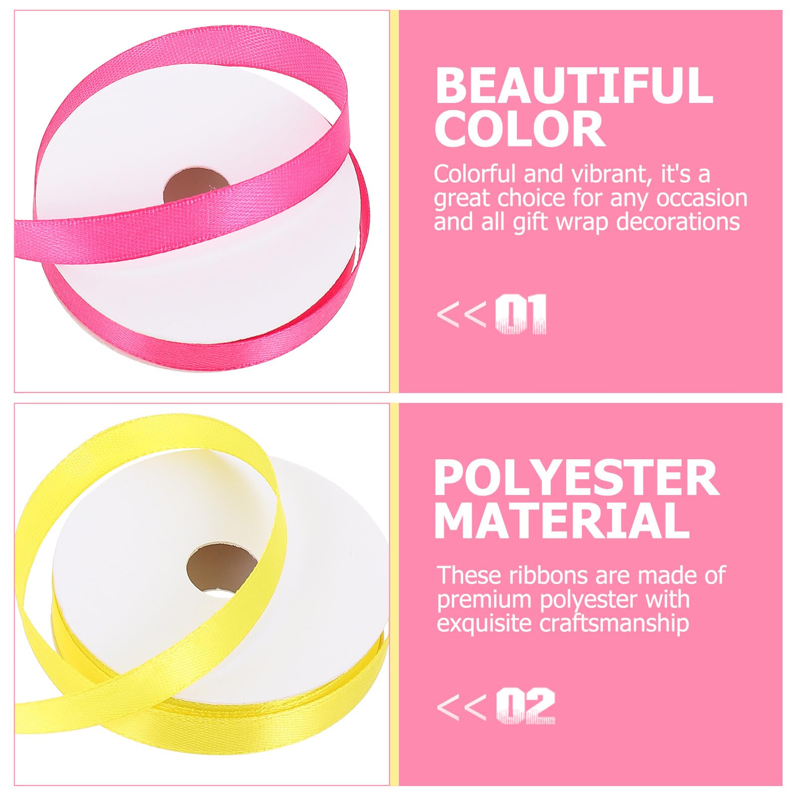 18 Rollen Teiliges Polyester Satin Geschenkband Bunte Dekorationsbänder zum Basteln für Festival Geschenkverpackung Hochzeits und Partydekoration