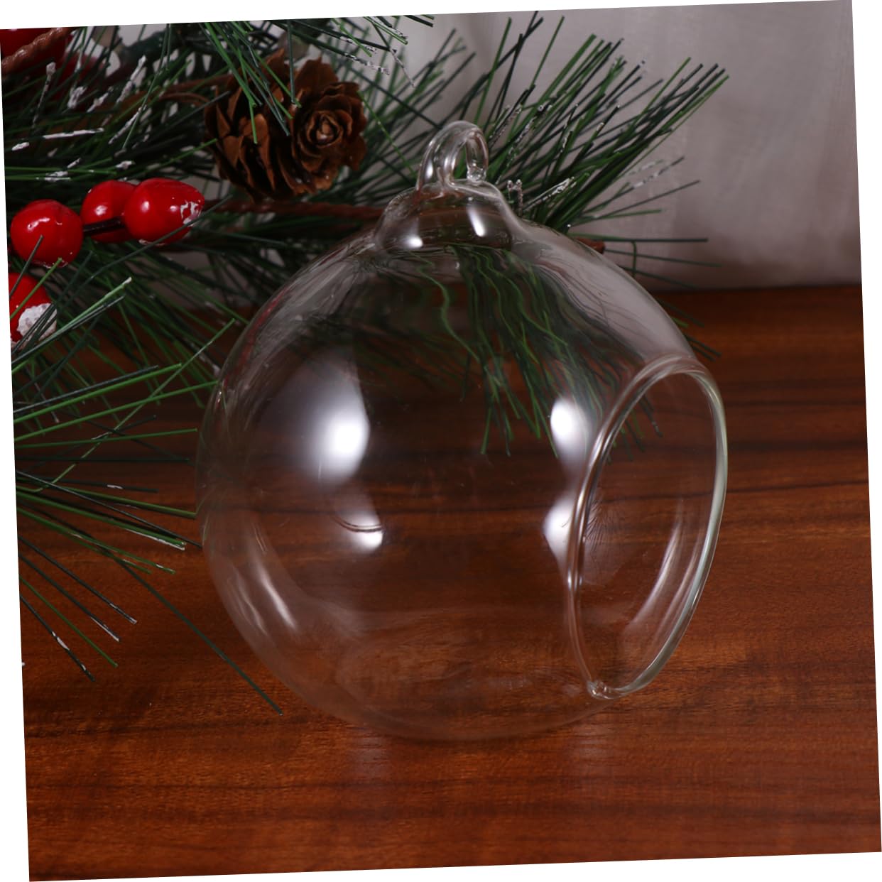 Cabilock 6piezas Bolas Colgantes Transparentes De Navidad Diseño De Agujero Adornos Rellenables para Decoración De Árboles y Manualidades