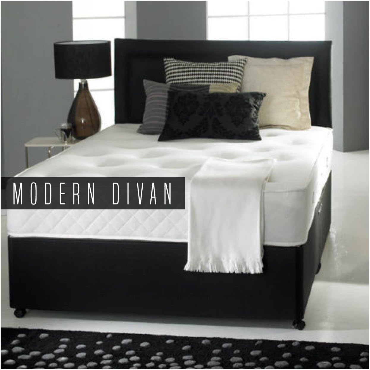 Reliance Ortho Divan bed doubel 4ft 6 with mattress and headboard and 2 drawers Double (4'6