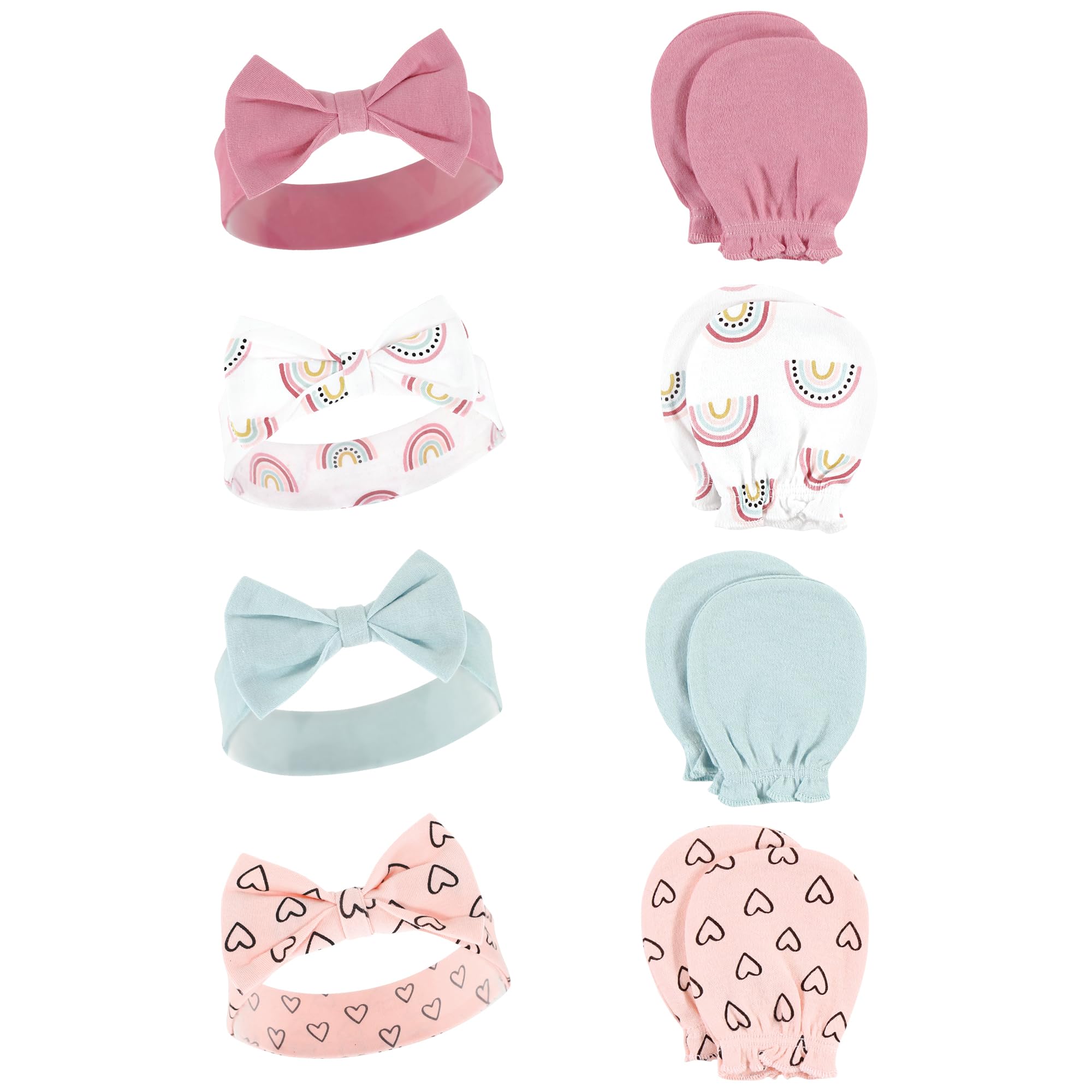 Hudson BabyBaby Girls' Cotton Headband and Scratch Mitten Set