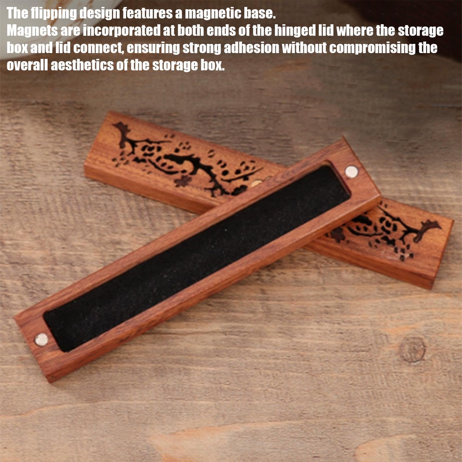 Supporto per baffi e magnete commemorativo in robusto palissandro, contenitore per casa, camera da letto, soggiorno, scrivania