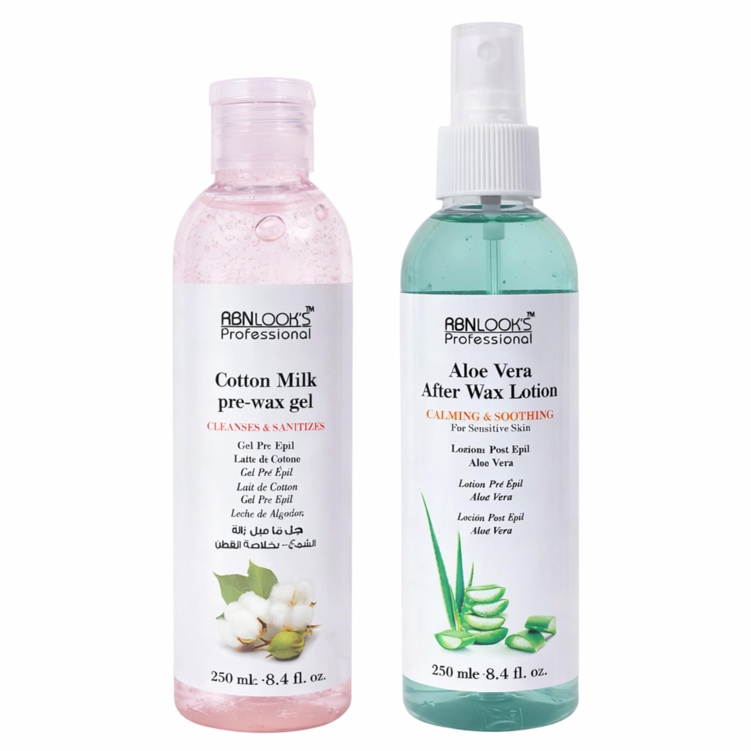 COTTON MILK PRE-WAX GEL AND ALOE VERA AFTER WAX LOTION COMBO (250 ML)-image-38