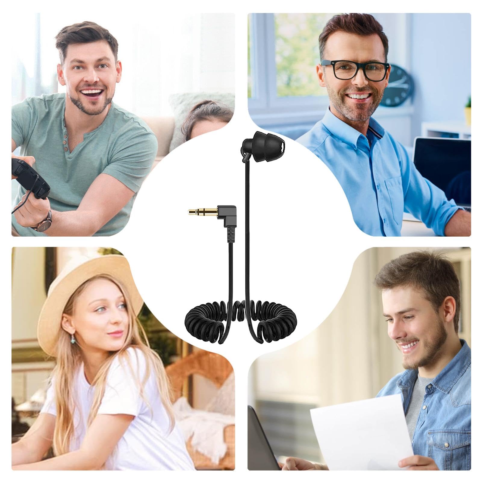 Generisch Einseitiger 3,5-mm-Kopfhörer, Kopfhörer-Ohrhörer mit Kabel | Federkopfhörer mit Kabel - 3,5-mm-Stecker-Stereo-Ohrhörer, kabelgebundenes Headset, Sport-Ohrhörer zum Fahren, Laufen, Arbeiten