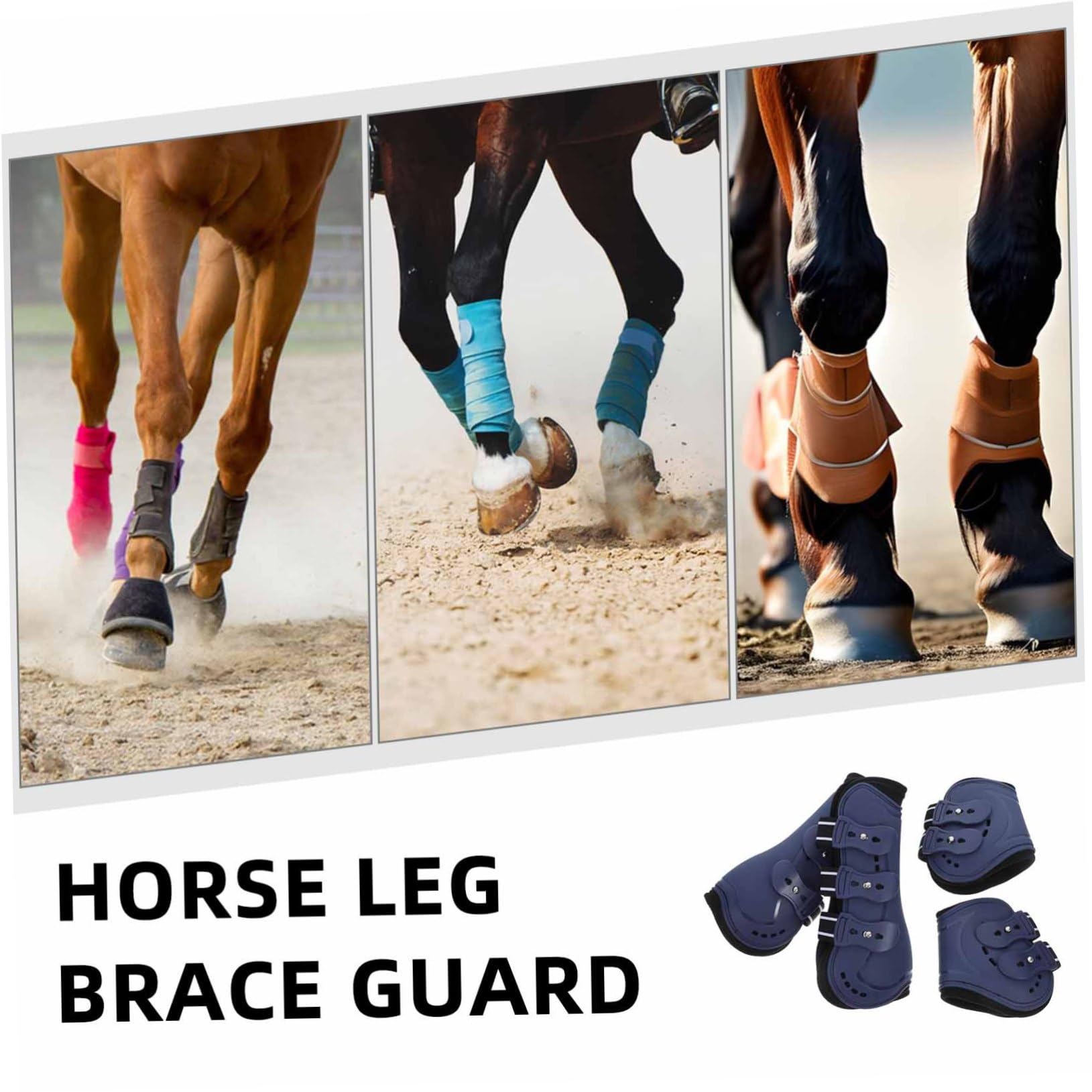 4piezas Botas De Caballo Ajustables para Delanteras y Traseras Protección De Tendón y Fetlock para Entrenamiento Ecuestre Diseño Elegante y Fácil De Usar para Saltos y