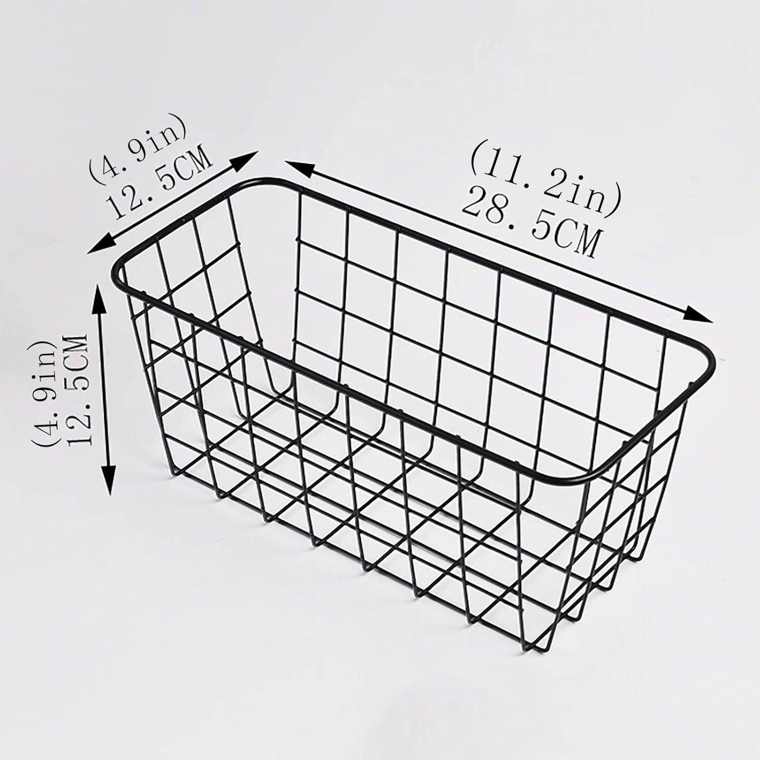 No Drilling Wall Hanging Mounted Metal Wire Baskets Kitchen Organization Storage Kitchen Spice Hanging Basket Storage Basket
