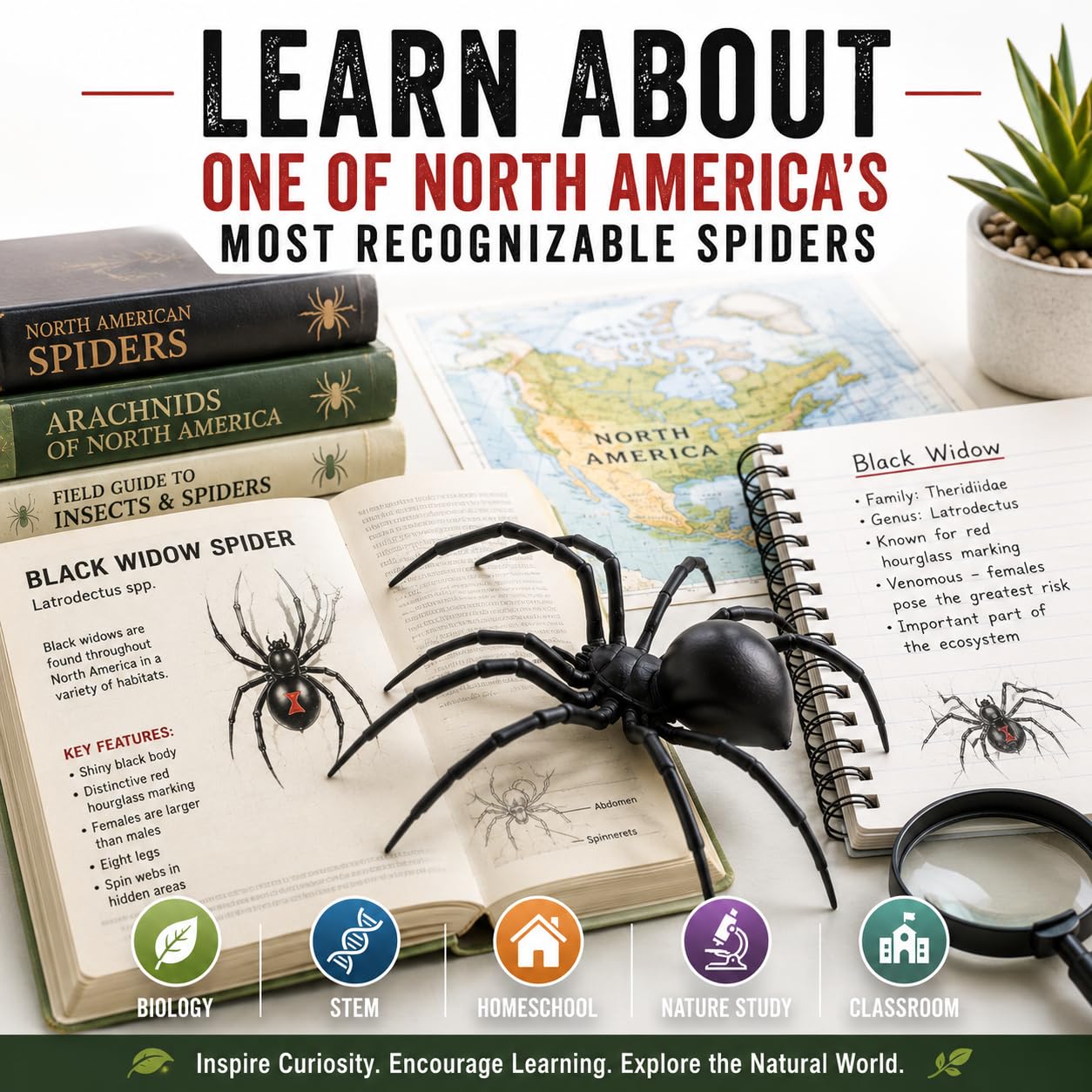 Amazon.com: Safari Ltd. Black Widow Spider Figurine - Realistic