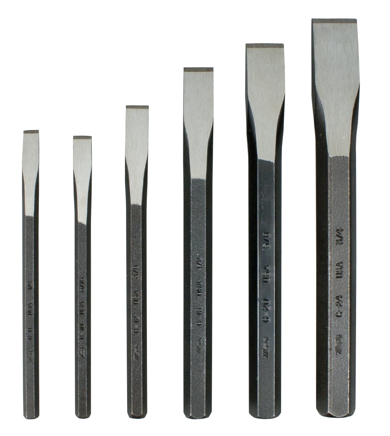 Martin CC6K Forged Alloy Steel Chisel Set, 6 Pieces ranging from 1/4
