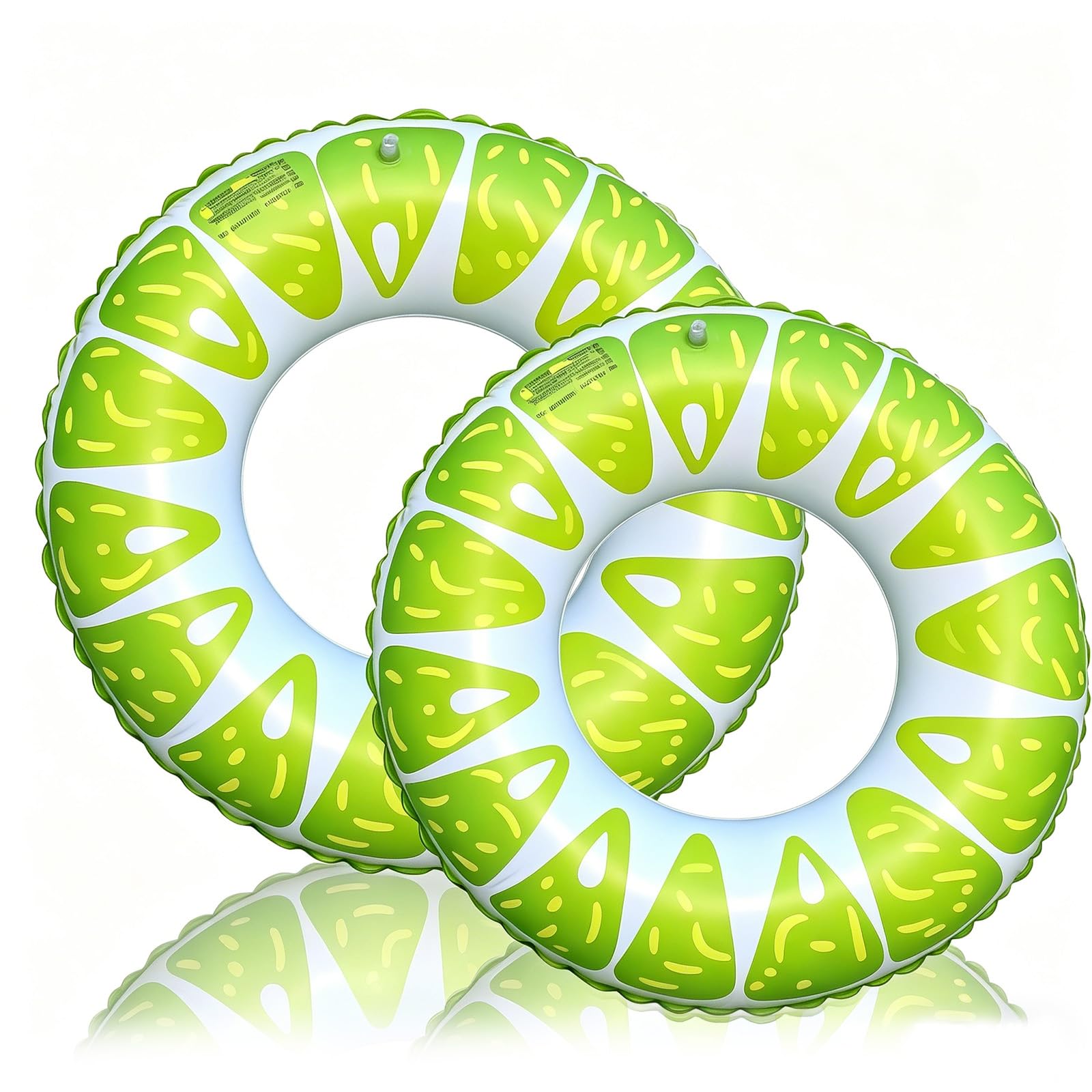 2pcs Swimming Ring Inflatable Rubber Rings for Kids Adults,70/90cm Lime Inflatable Pool Ring Floaties Swim Rings Water Float Inflatables Pool Floats for Boys Girls Men Women Beach Summer Water Party