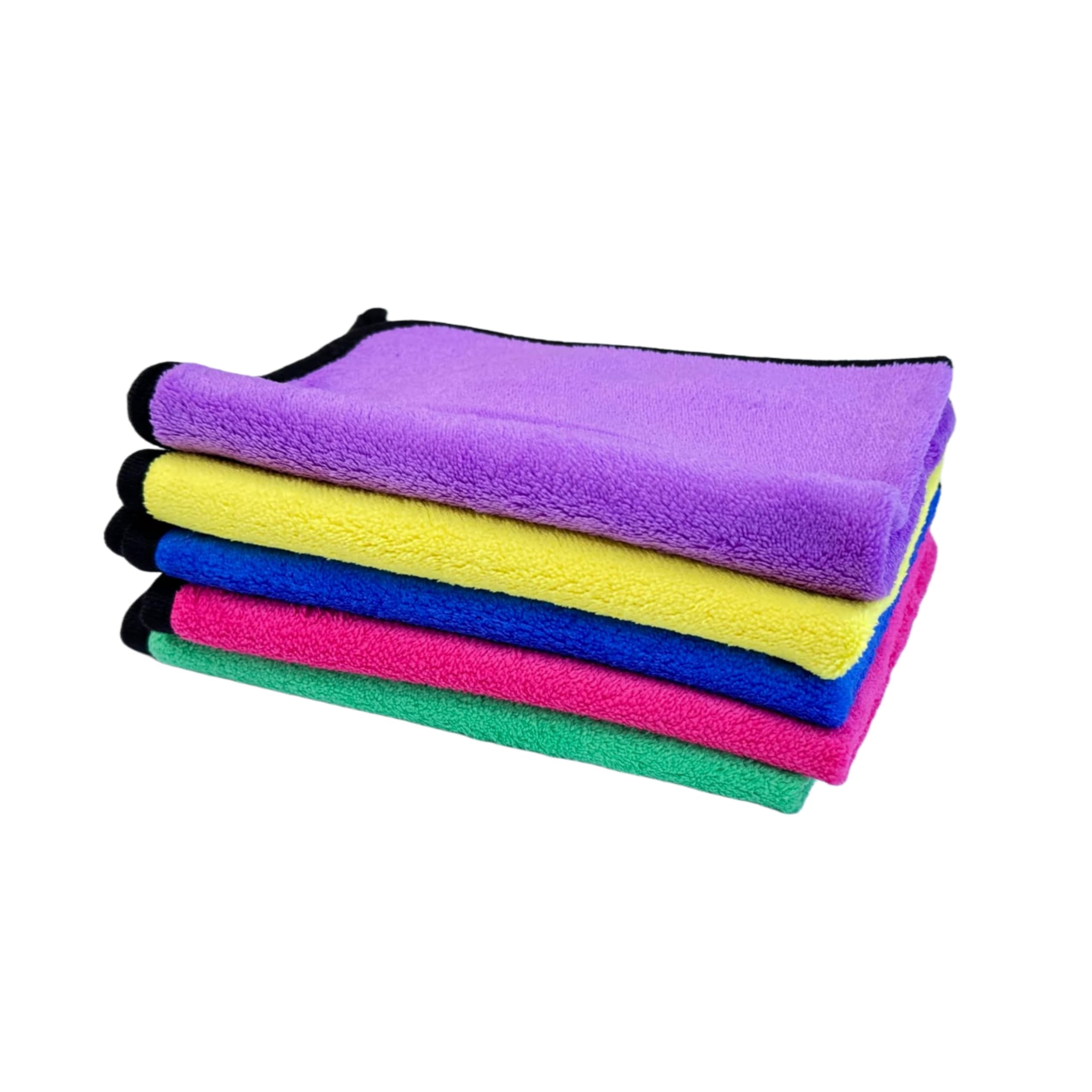 Microfiber Towels for Car Cleaning, Multipurpose, 5 Pcs, Extra Thick